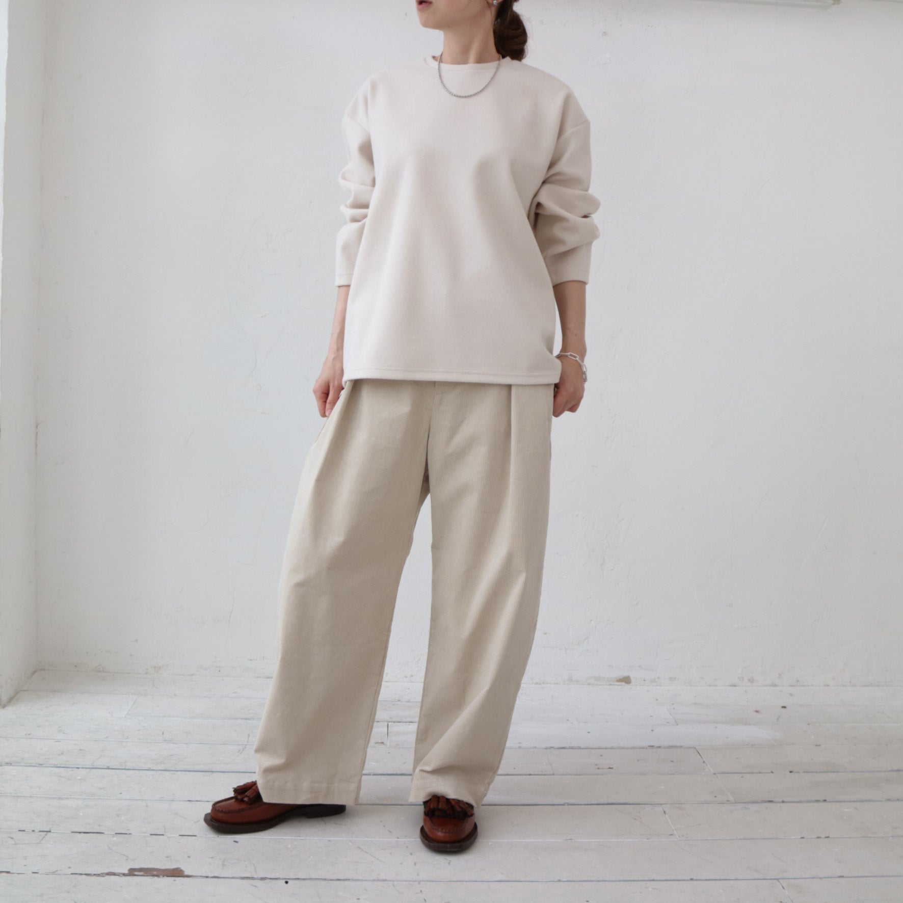 doux bleu Wジャージーフレアプルオーバー DB-2451-039