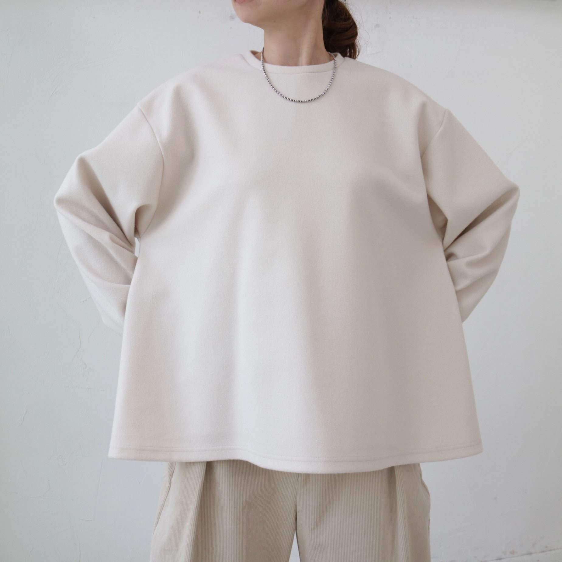 doux bleu Wジャージーフレアプルオーバー DB-2451-039