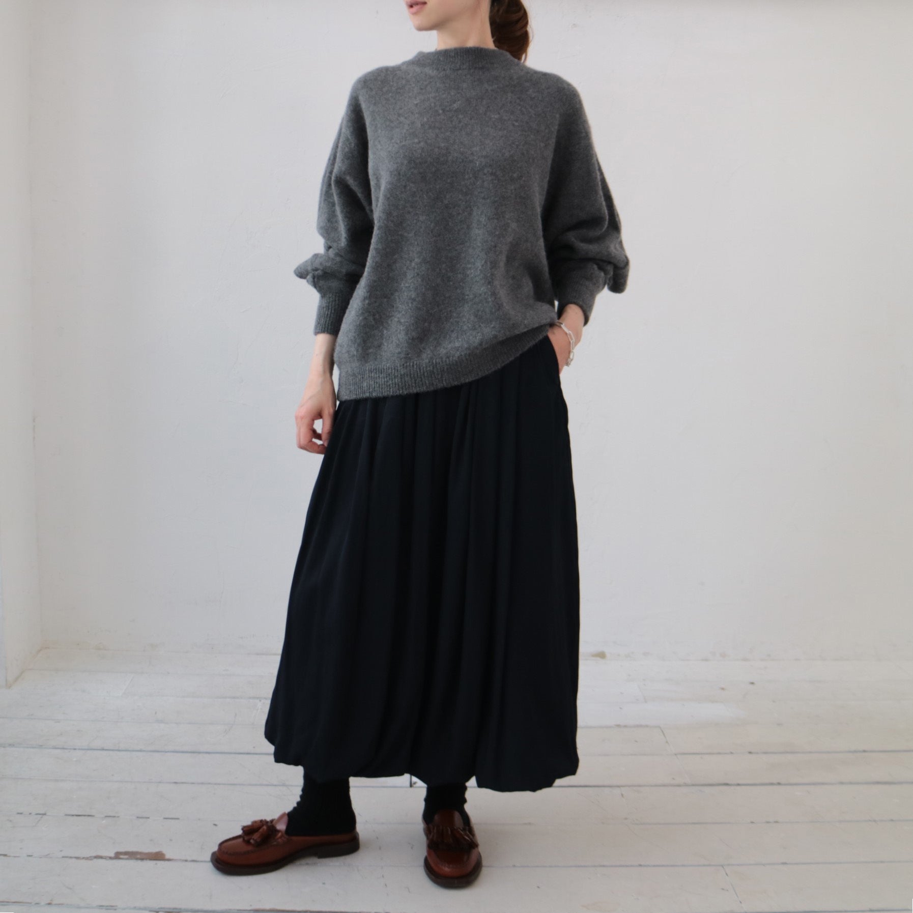 doux bleu バックレイヤード アルパカニットプルオーバー DB-2452-050