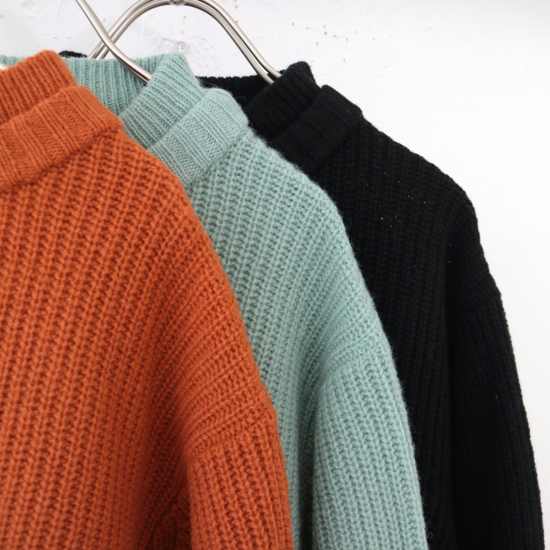 doux bleu Wカラー 畦ニットプルオーバー DB-2452-044