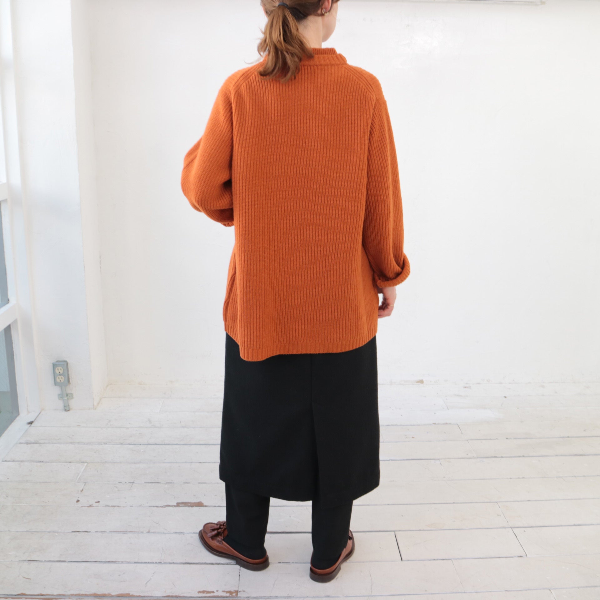 doux bleu Wカラー 畦ニットプルオーバー DB-2452-044