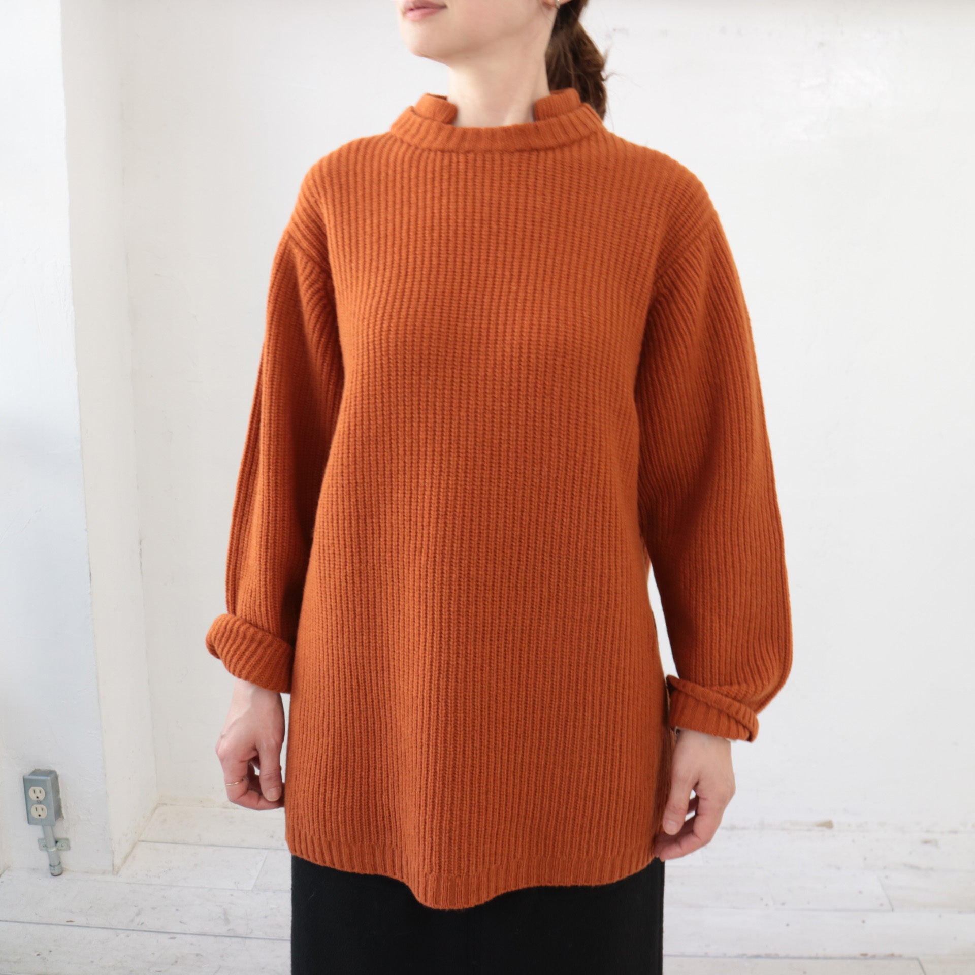 doux bleu Wカラー 畦ニットプルオーバー DB-2452-044