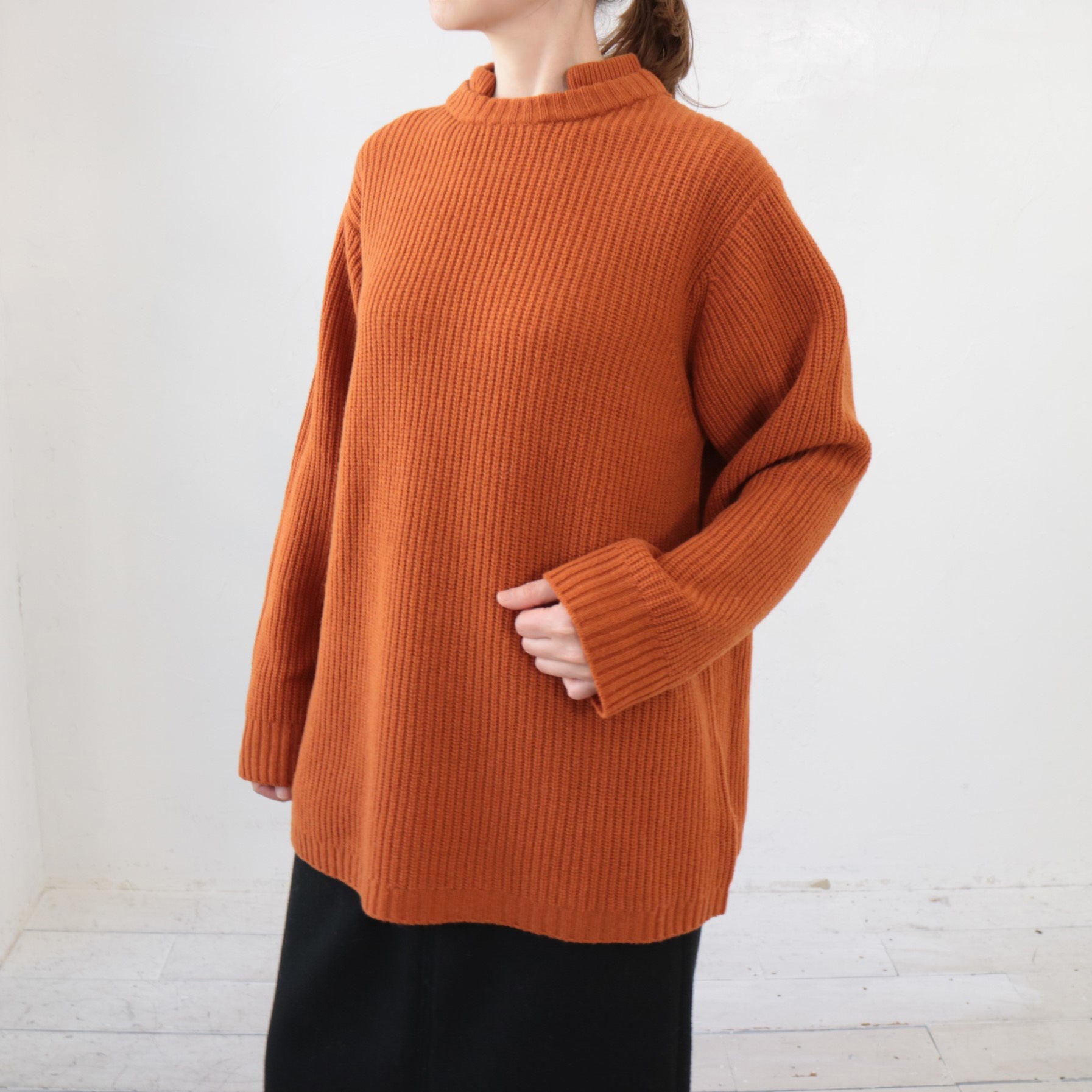 doux bleu Wカラー 畦ニットプルオーバー DB-2452-044