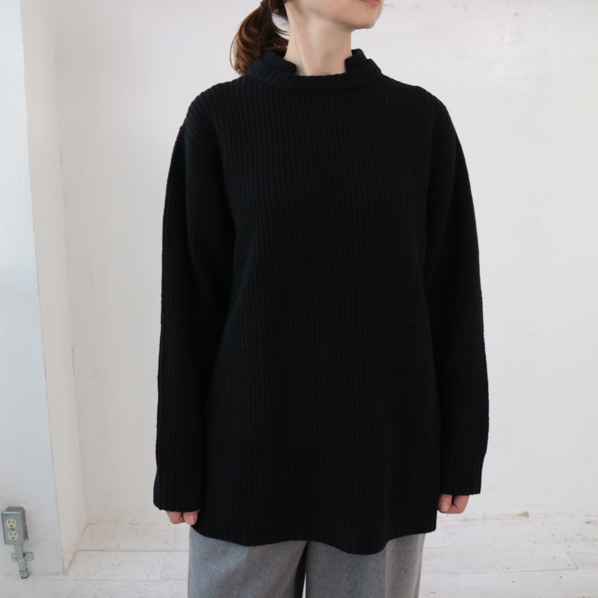 doux bleu Wカラー 畦ニットプルオーバー DB-2452-044