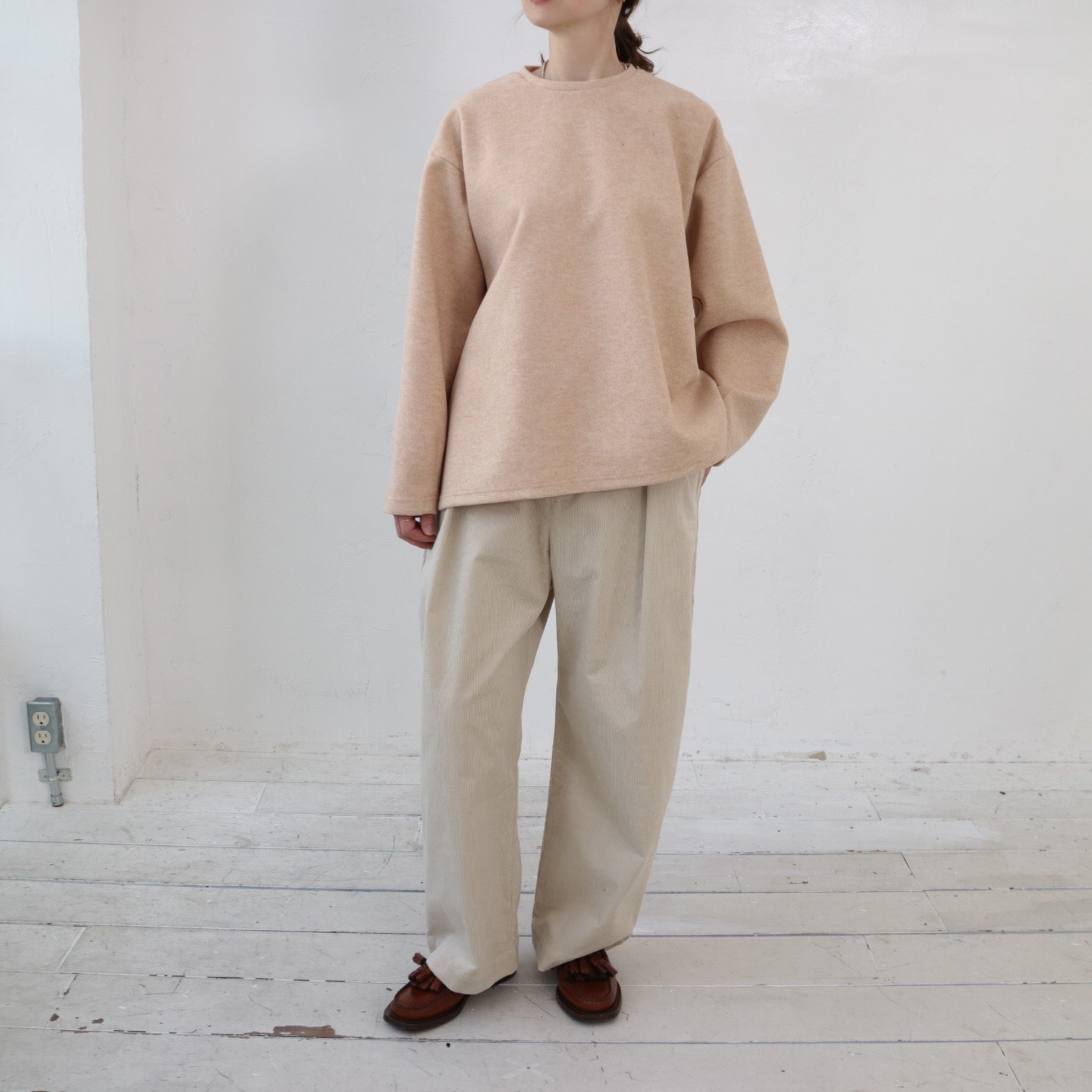 doux bleu Wジャージーフレアプルオーバー DB-2451-039