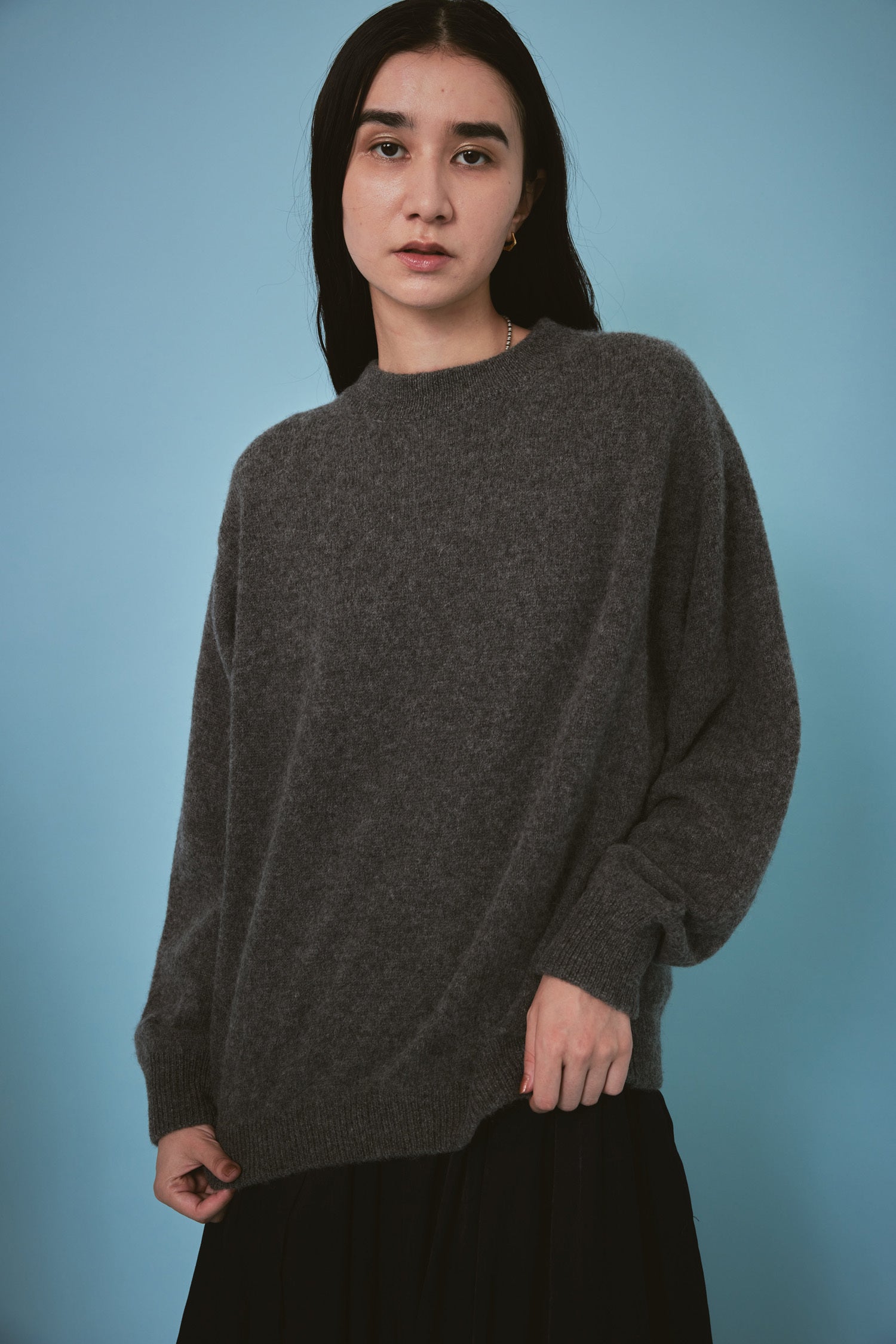 doux bleu バックレイヤード アルパカニットプルオーバー DB-2452-050