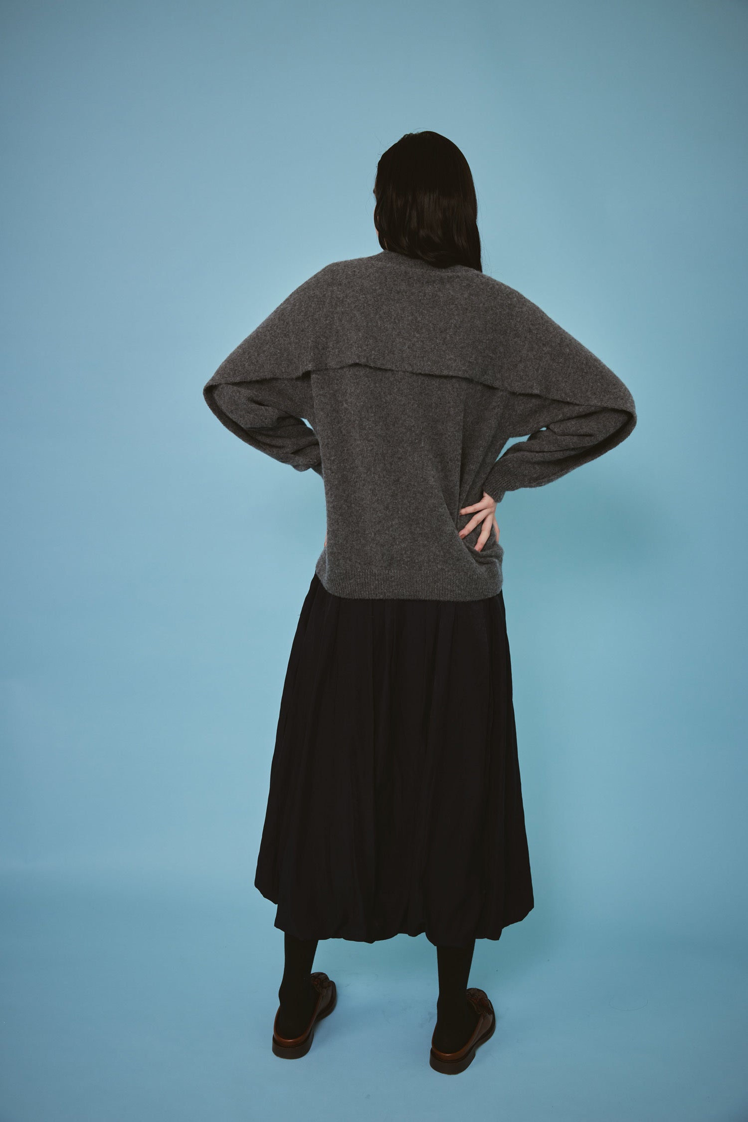 doux bleu バックレイヤード アルパカニットプルオーバー DB-2452-050