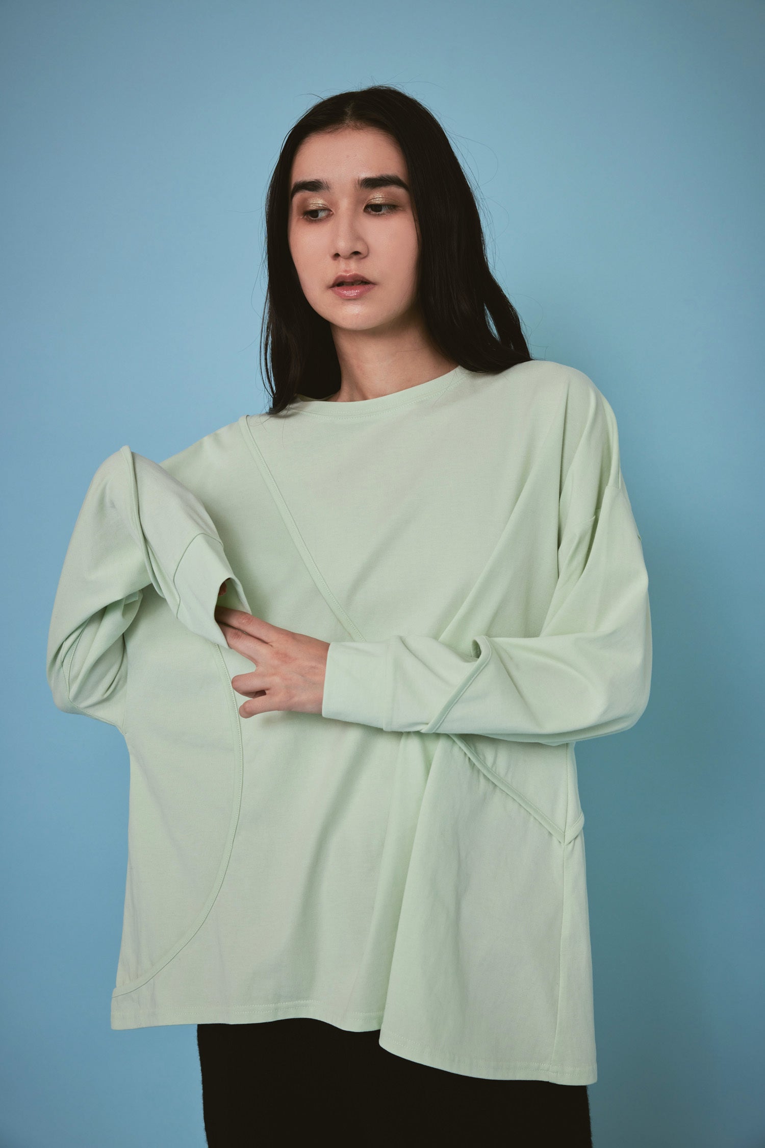 doux bleu フリーパイピング ロングTシャツ DB-2451-034