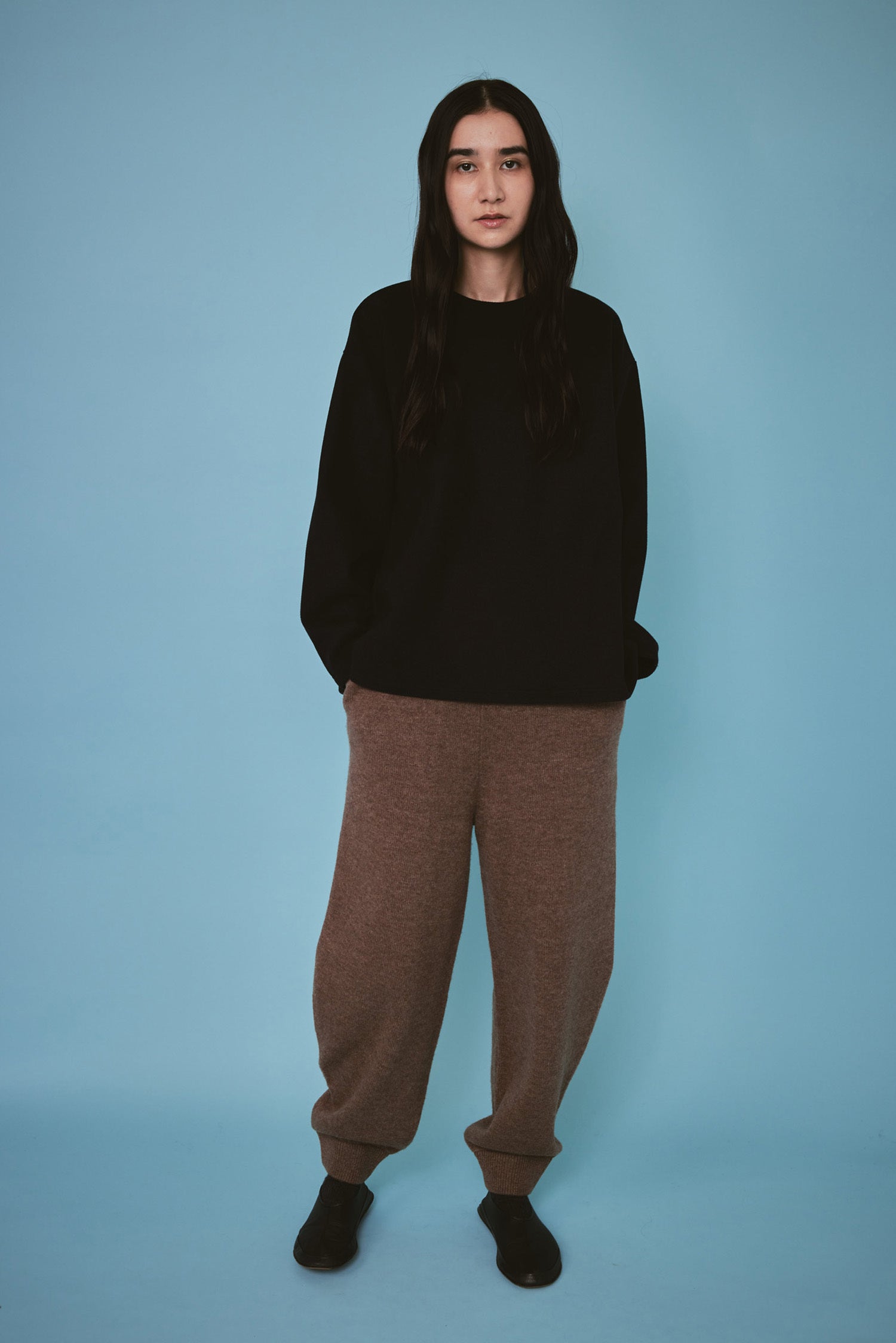 doux bleu Wジャージーフレアプルオーバー DB-2451-039