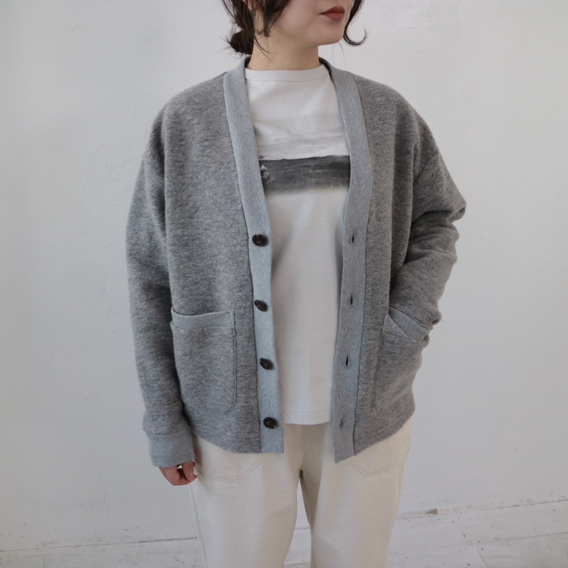 YARRA NEU Italyウール混カットカーディガン NU-5441-403