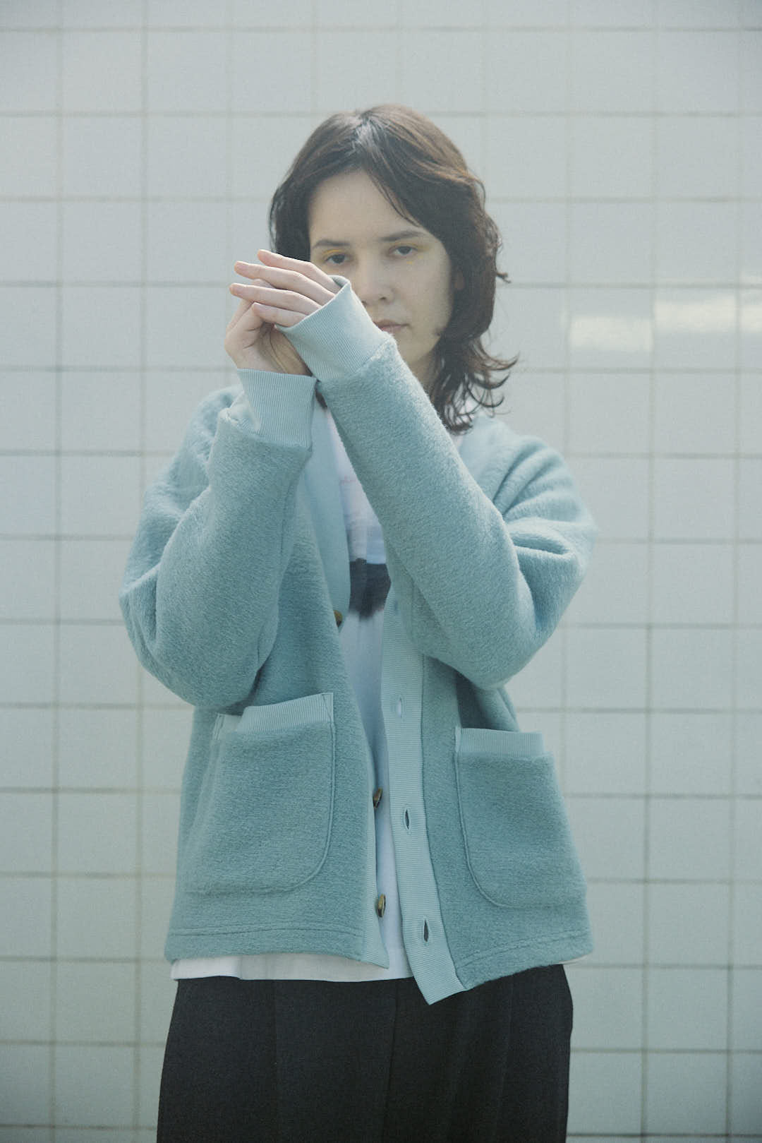 YARRA NEU Italyウール混カットカーディガン NU-5441-403