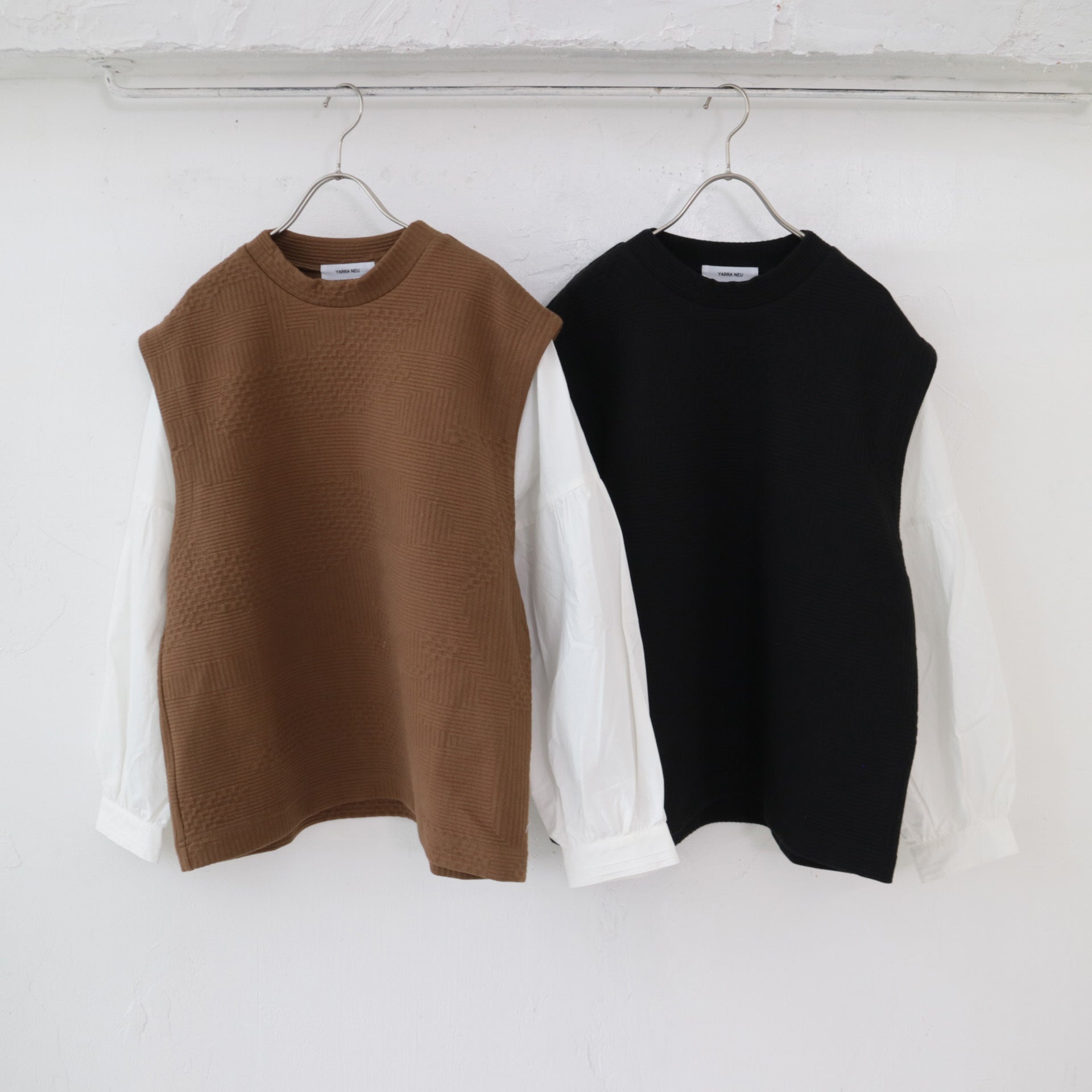 YARRA NEU 布帛コンビベスト風トップス NU-5441-404
