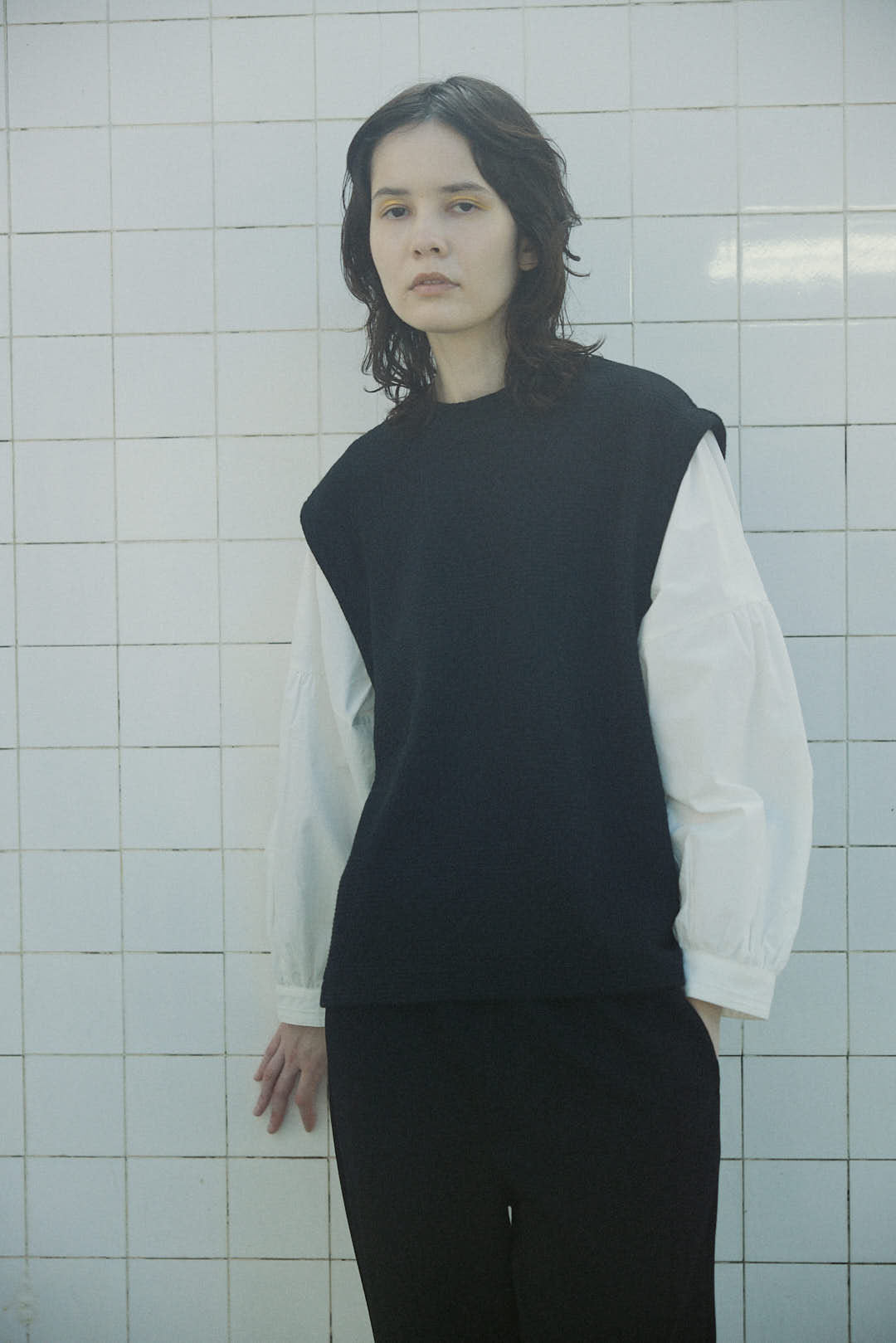 YARRA NEU 布帛コンビベスト風トップス NU-5441-404