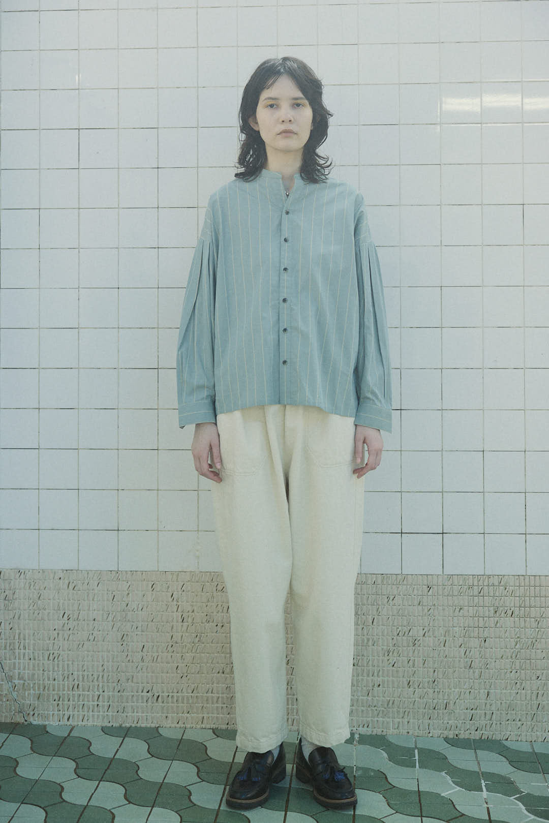 YARRA NEU SIDGRASオータムストライプシャツ NU-5443-409