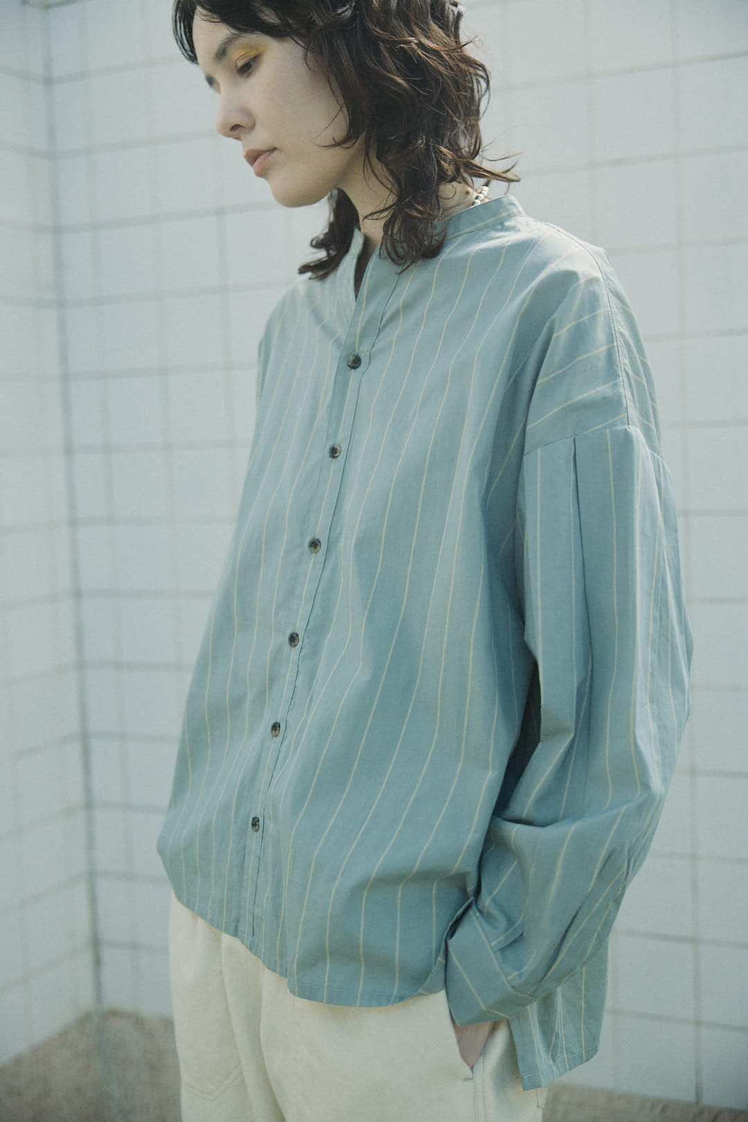 YARRA NEU SIDGRASオータムストライプシャツ NU-5443-409