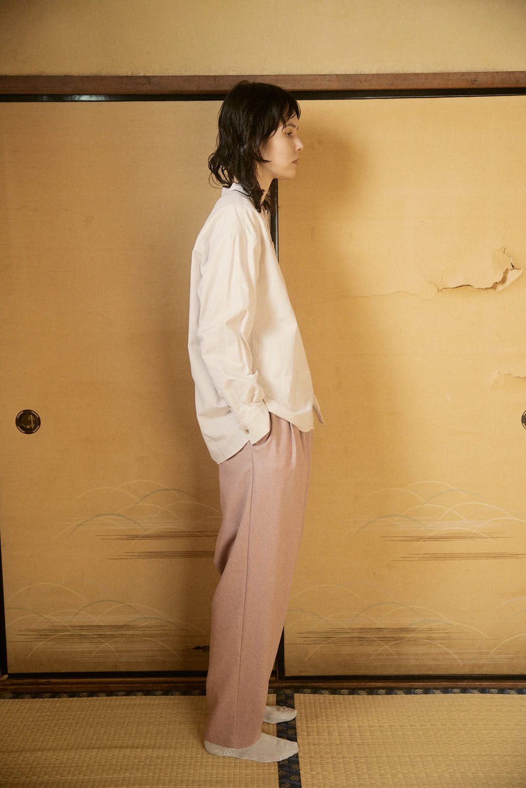 YARRA NEU ウール混テーパードパンツ NU-5455-431