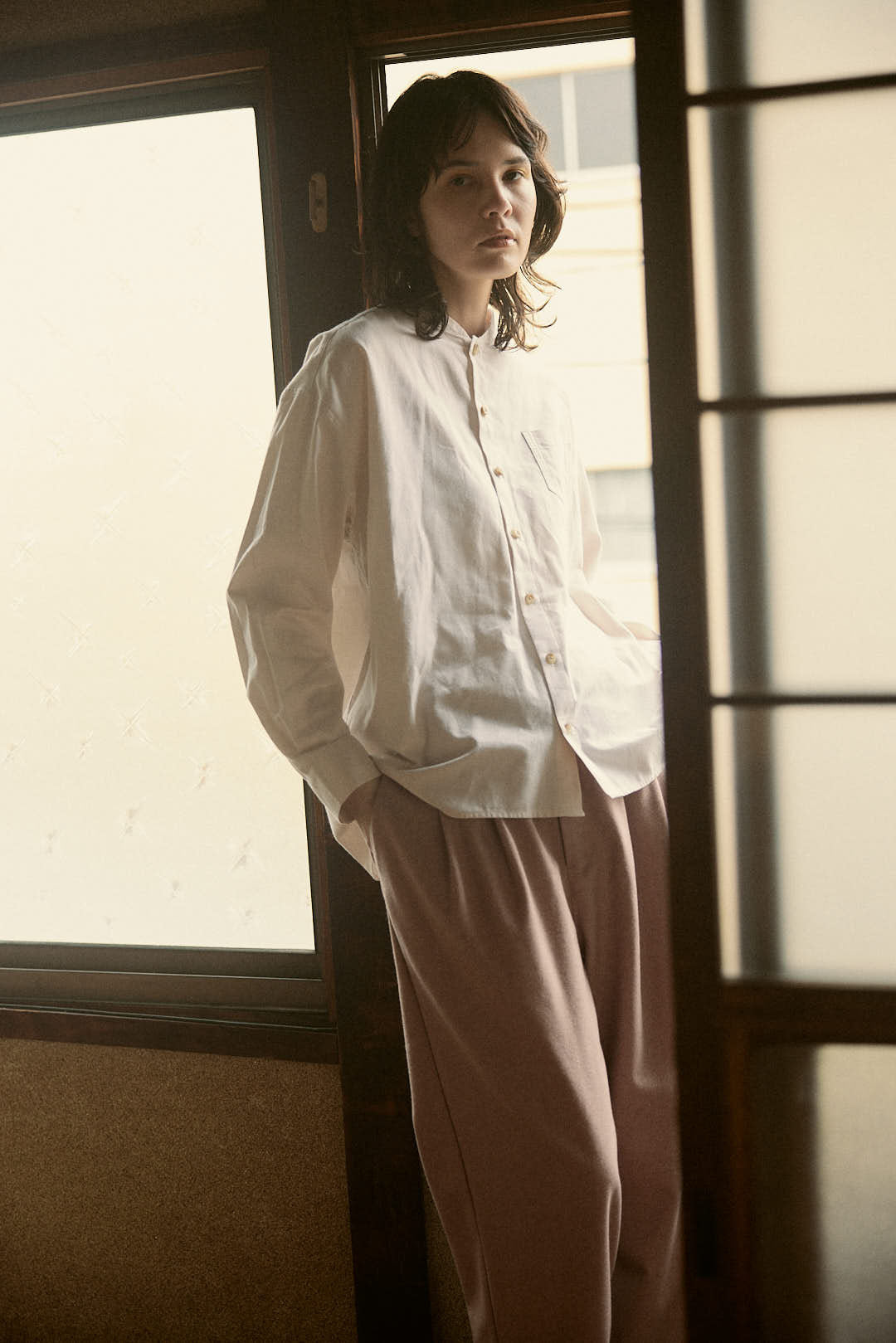 YARRA NEU SIDGRAS胸ポケットコットンシャツ NU-5453-427