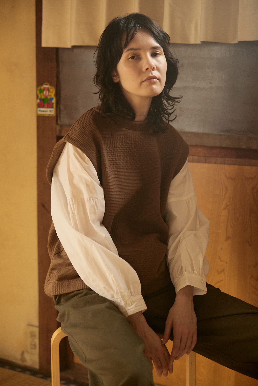 YARRA NEU 布帛コンビベスト風トップス NU-5441-404