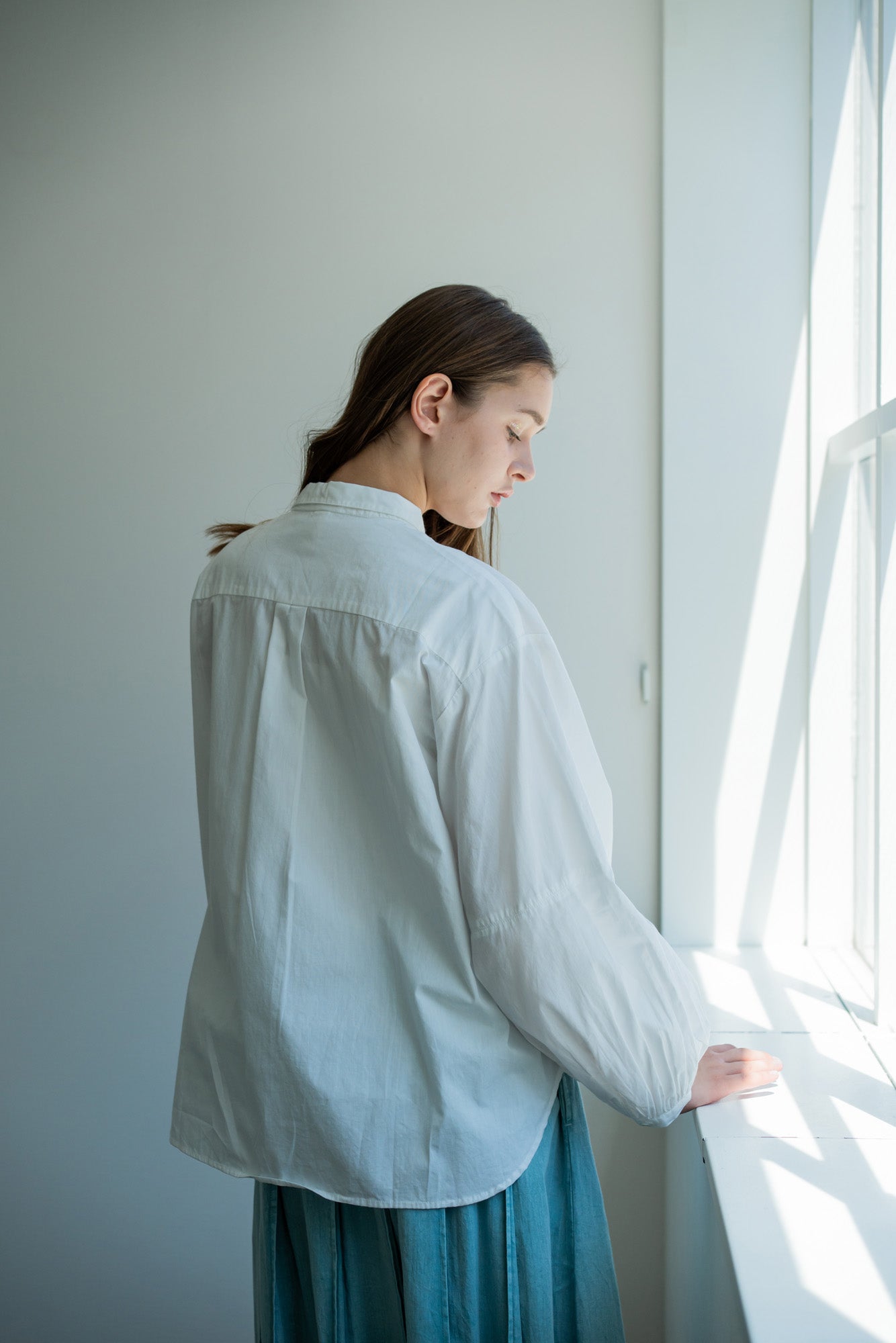 YARRA INDIAポプリン袖切替ブラウス YR-1613-209