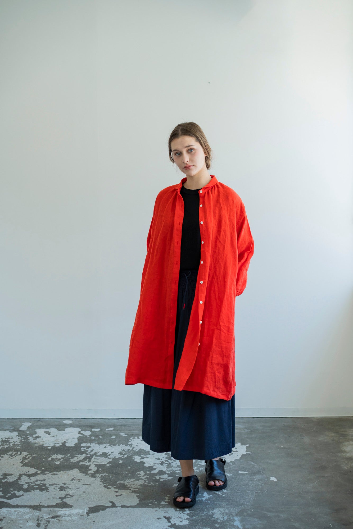 YARRA エアリーリネンギャザーワンピース YR-1614-245