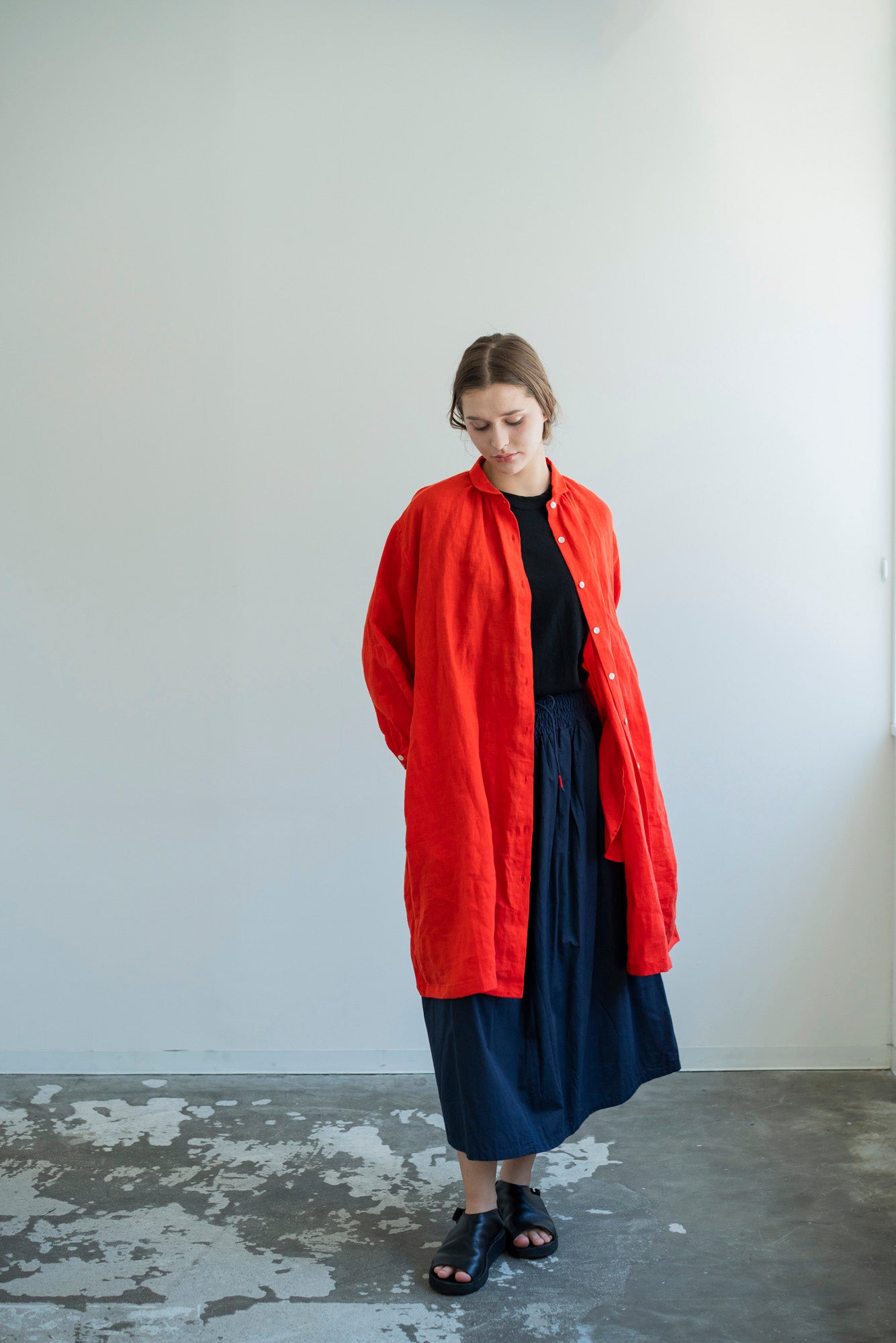 YARRA エアリーリネンギャザーワンピース YR-1614-245