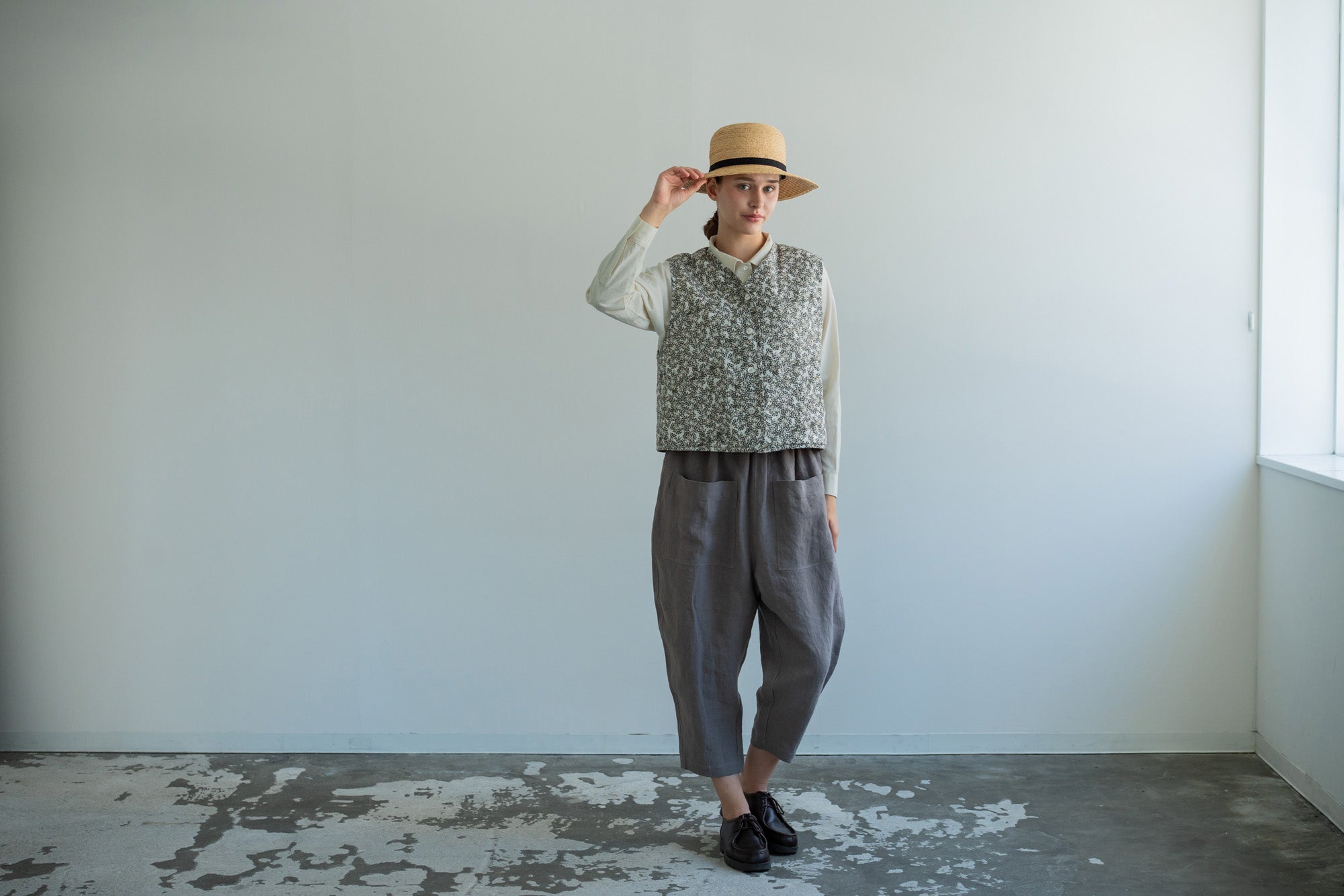 YARRA フロントポケット8分丈パンツ YR-1615-229