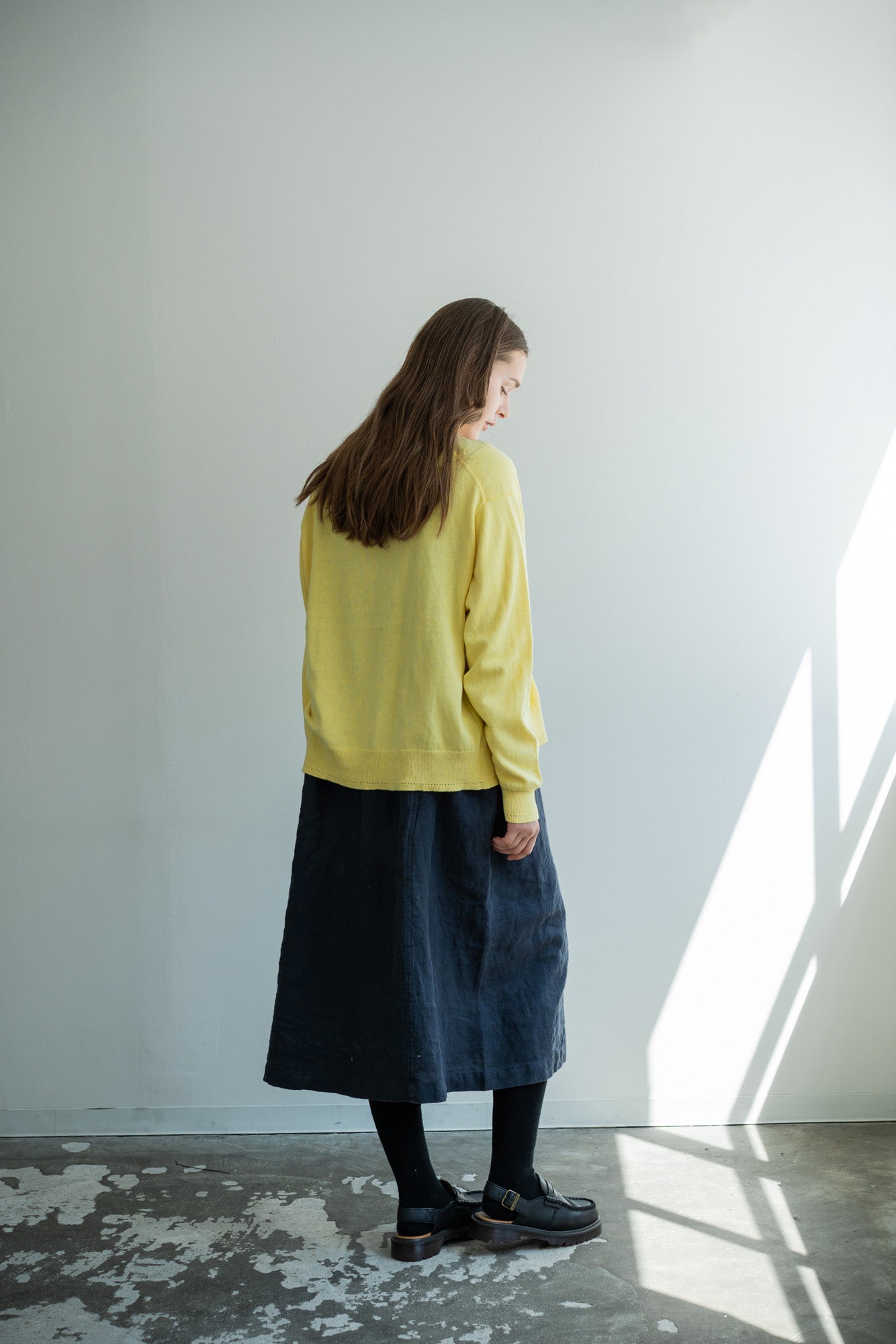 YARRA コットンカシミヤクルーカーディガン YR-1612-206