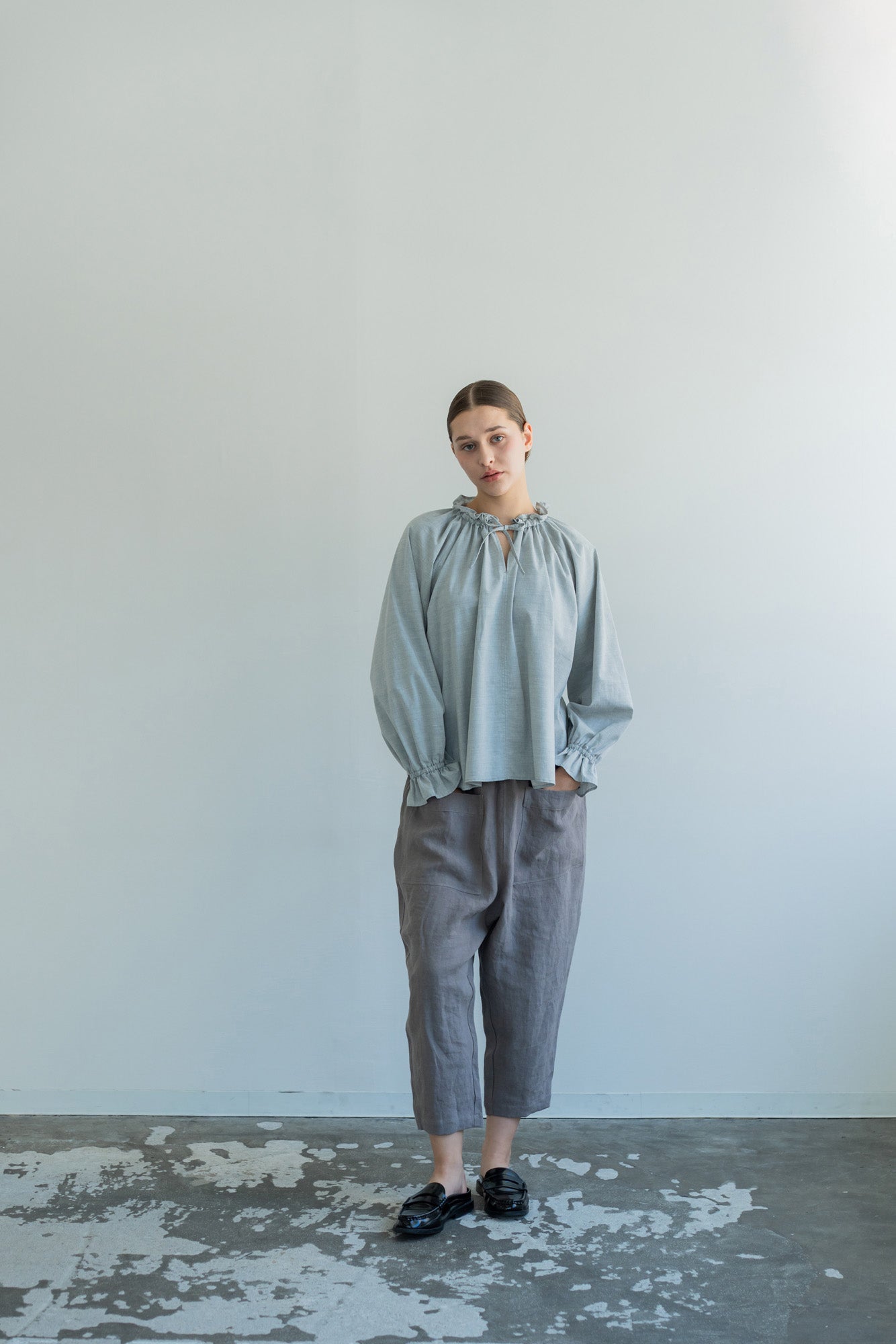 YARRA ミニフリルスキッパーブラウス YR-1613-212