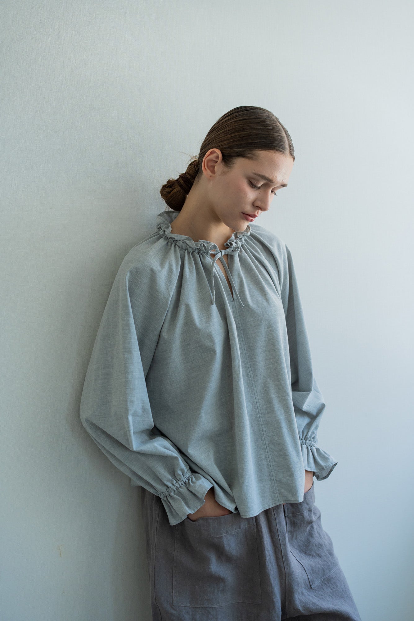 YARRA ミニフリルスキッパーブラウス YR-1613-212