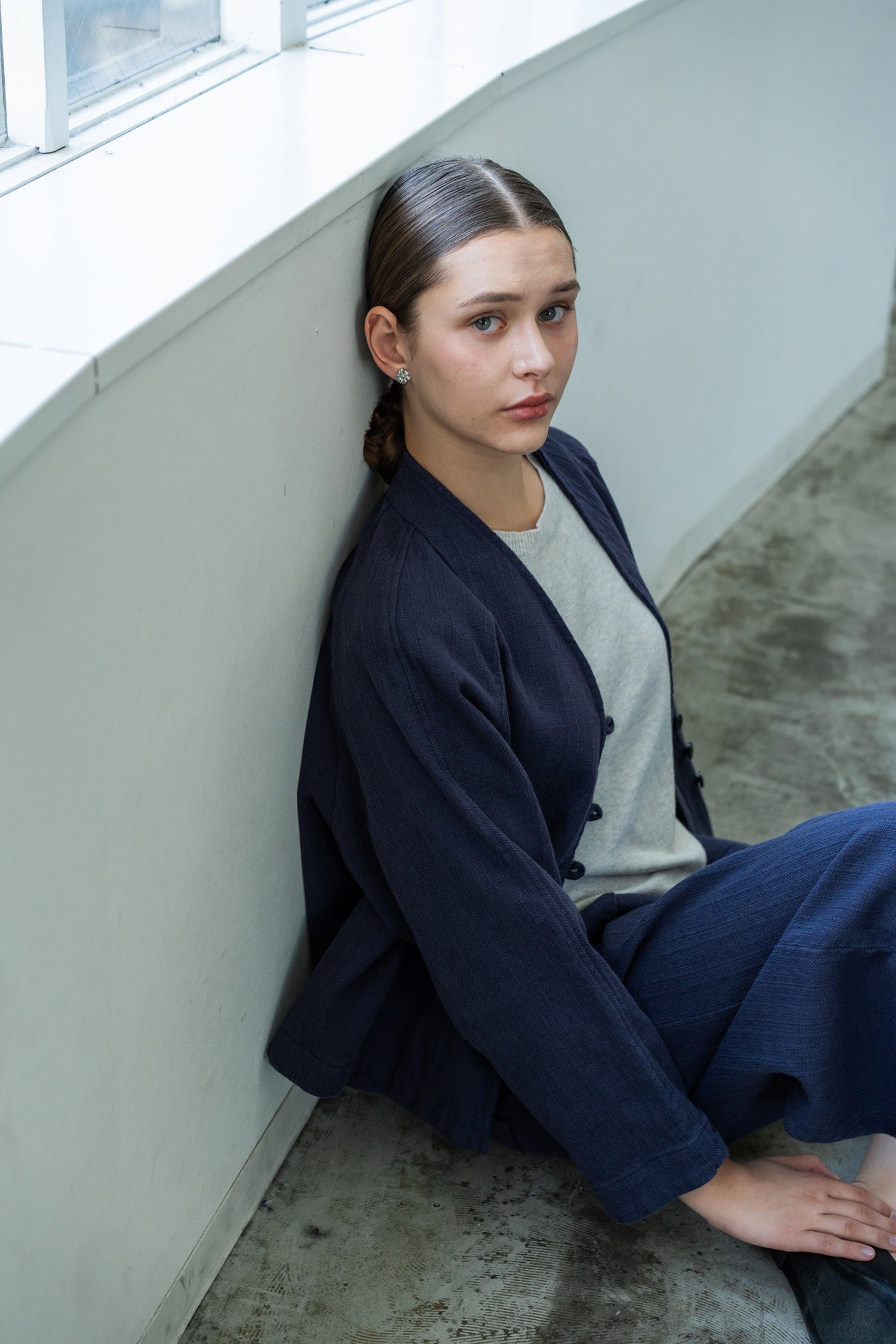 YARRA 甘撚りツイルラグランジャケット YR-1617-230