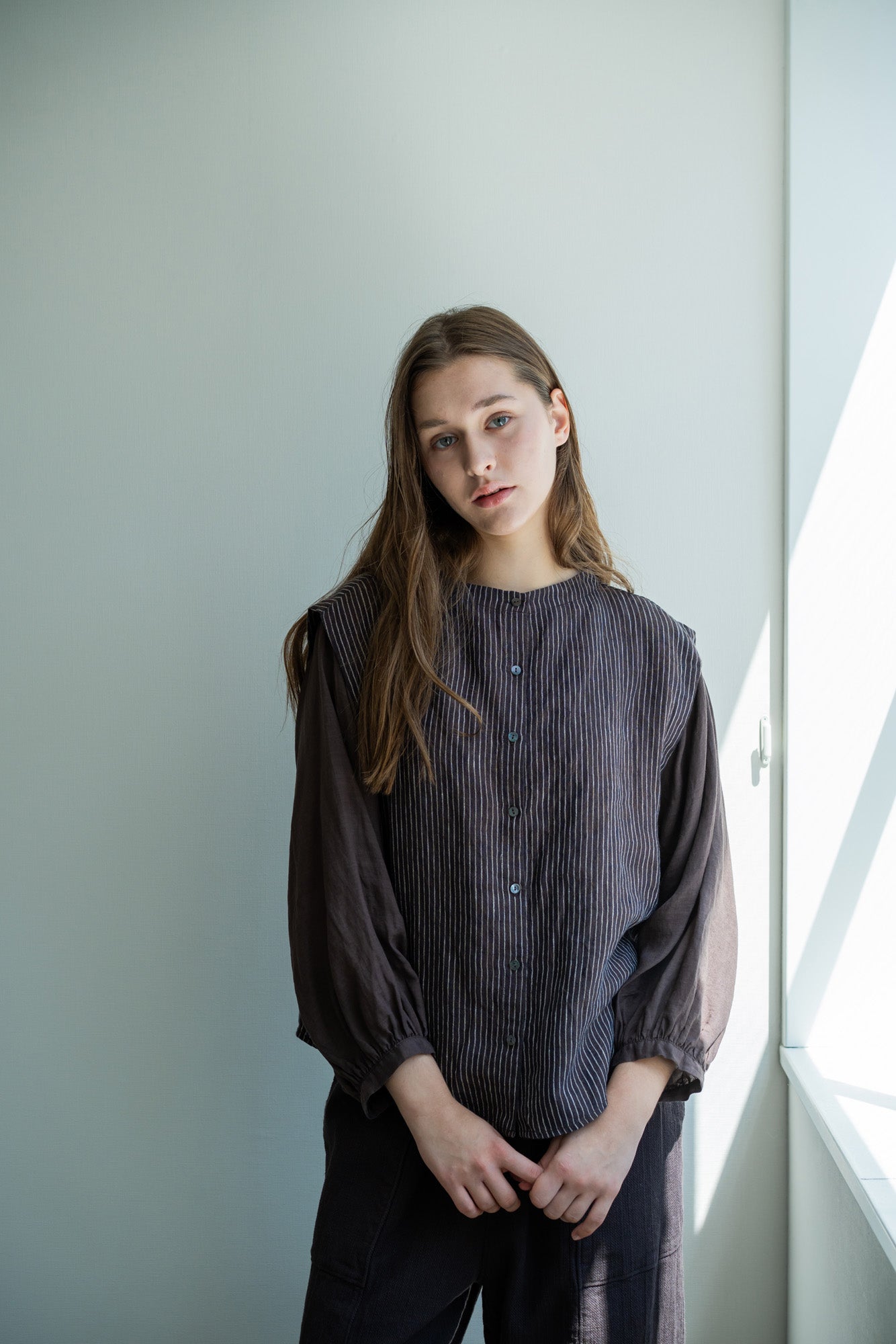 YARRA リネン×シアードッキング2WAYブラウス YR-1613-225