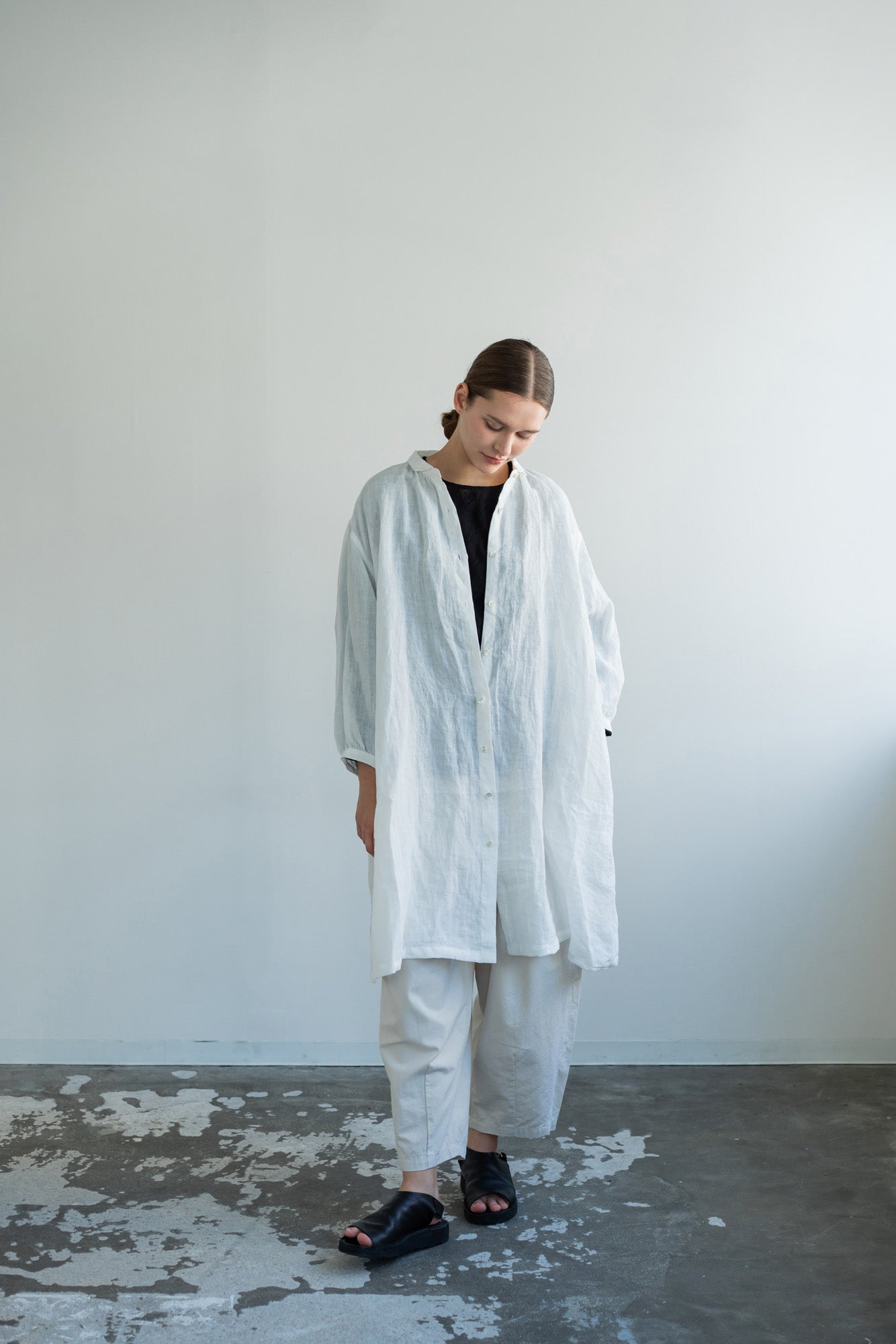 YARRA エアリーリネンギャザーワンピース YR-1614-245