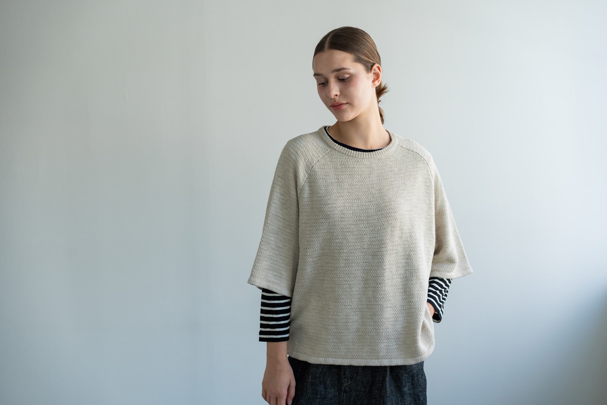 YARRA 柄編みニットプルオーバー YR-1612-208