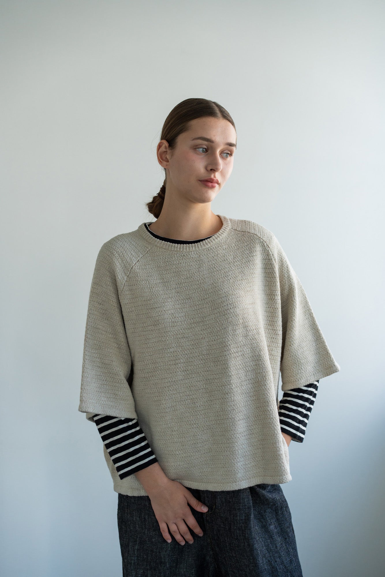 YARRA 柄編みニットプルオーバー YR-1612-208