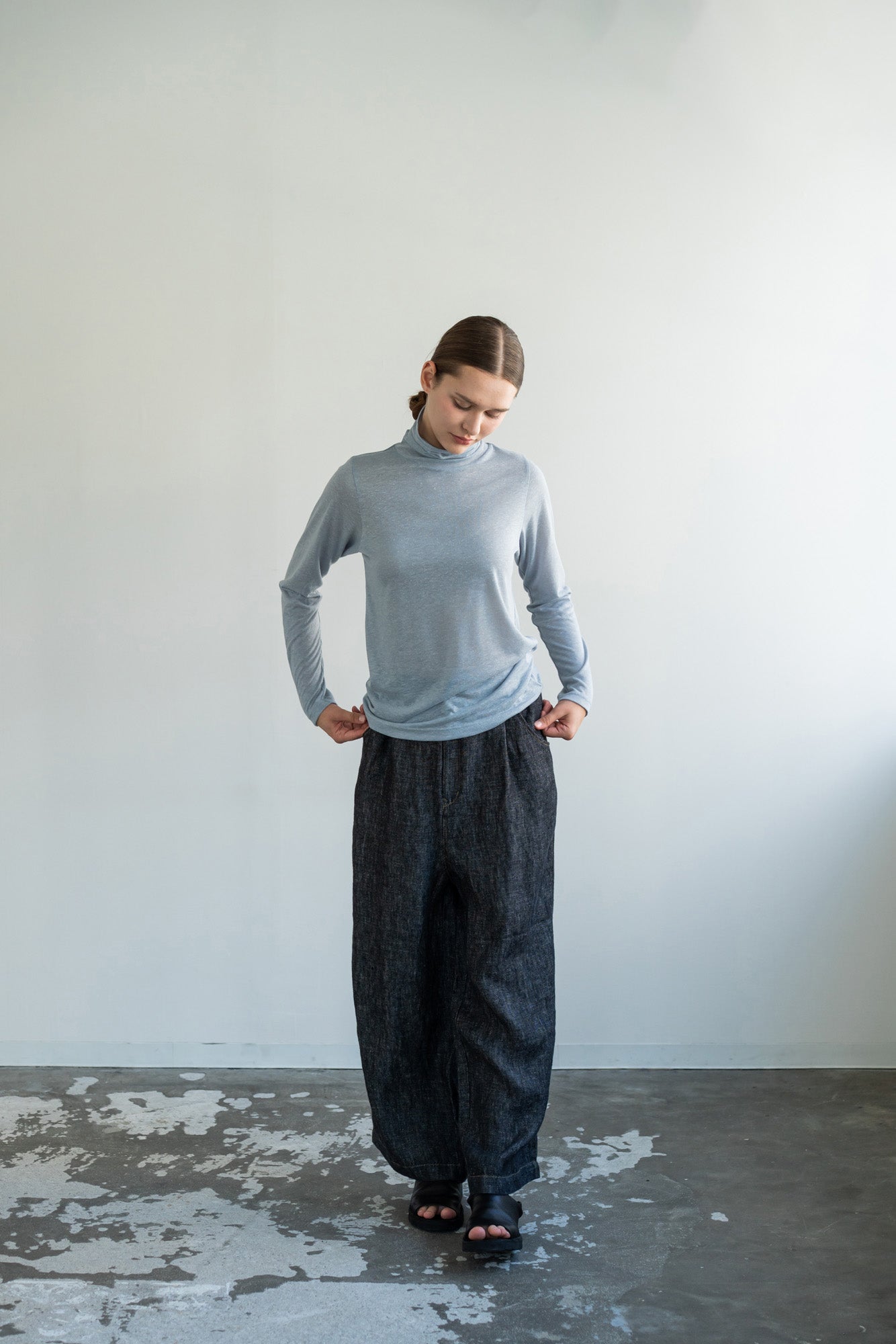 YARRA ポイントステッチリネンデニム YR-1615-216