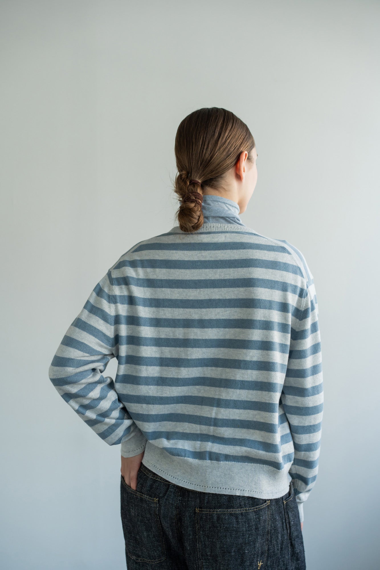 YARRA コットンカシミヤクルーカーディガン YR-1612-206