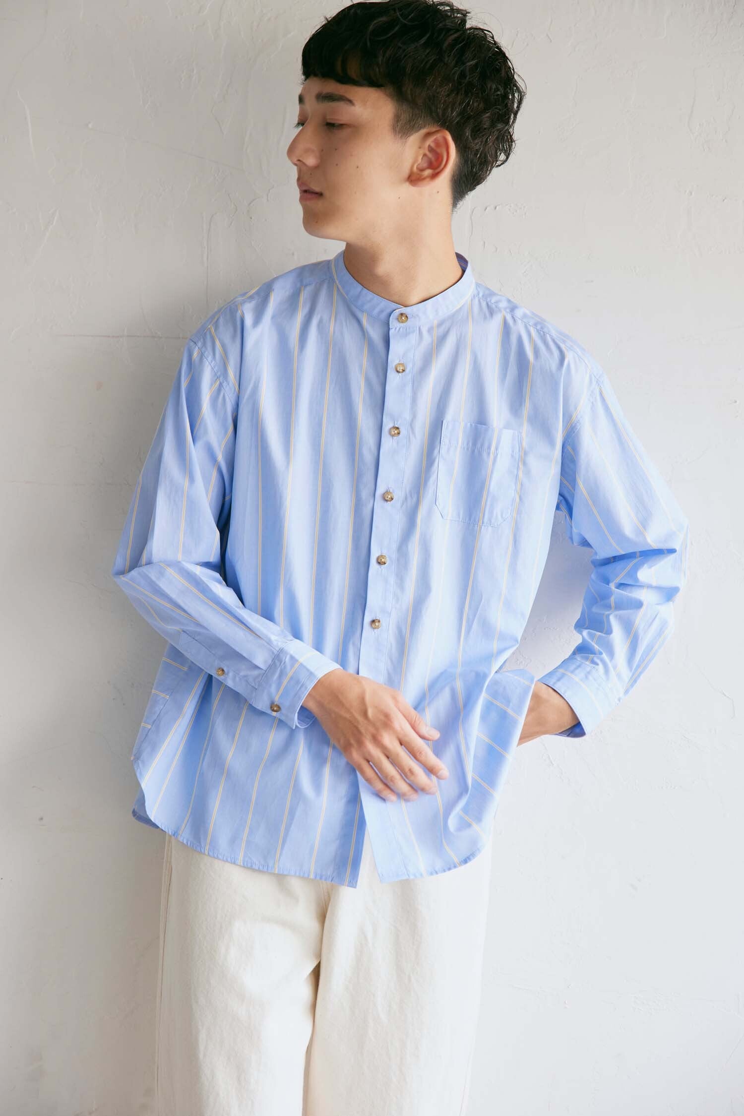 YARRA NEU SIDGRASストライプシャツ NU-5413-410