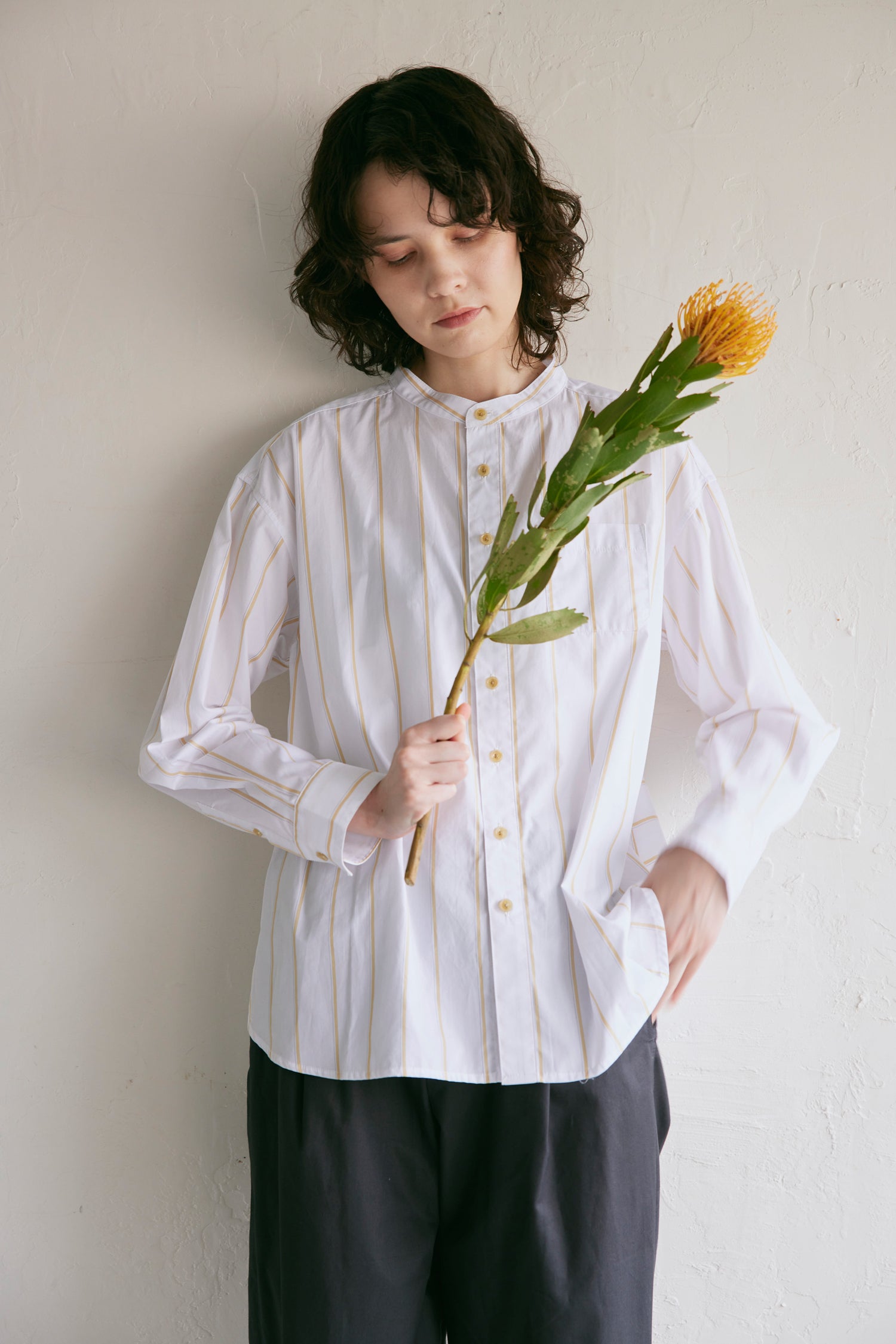 YARRA NEU SIDGRASストライプシャツ NU-5413-410