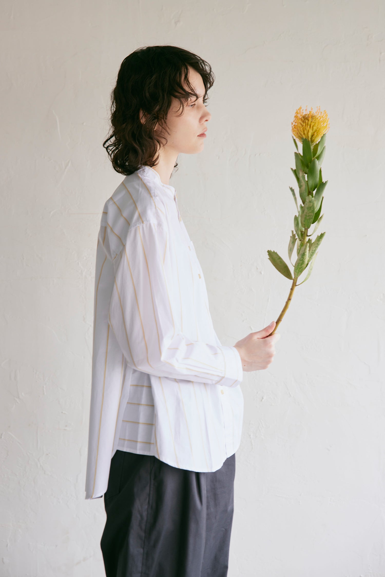 YARRA NEU SIDGRASストライプシャツ NU-5413-410