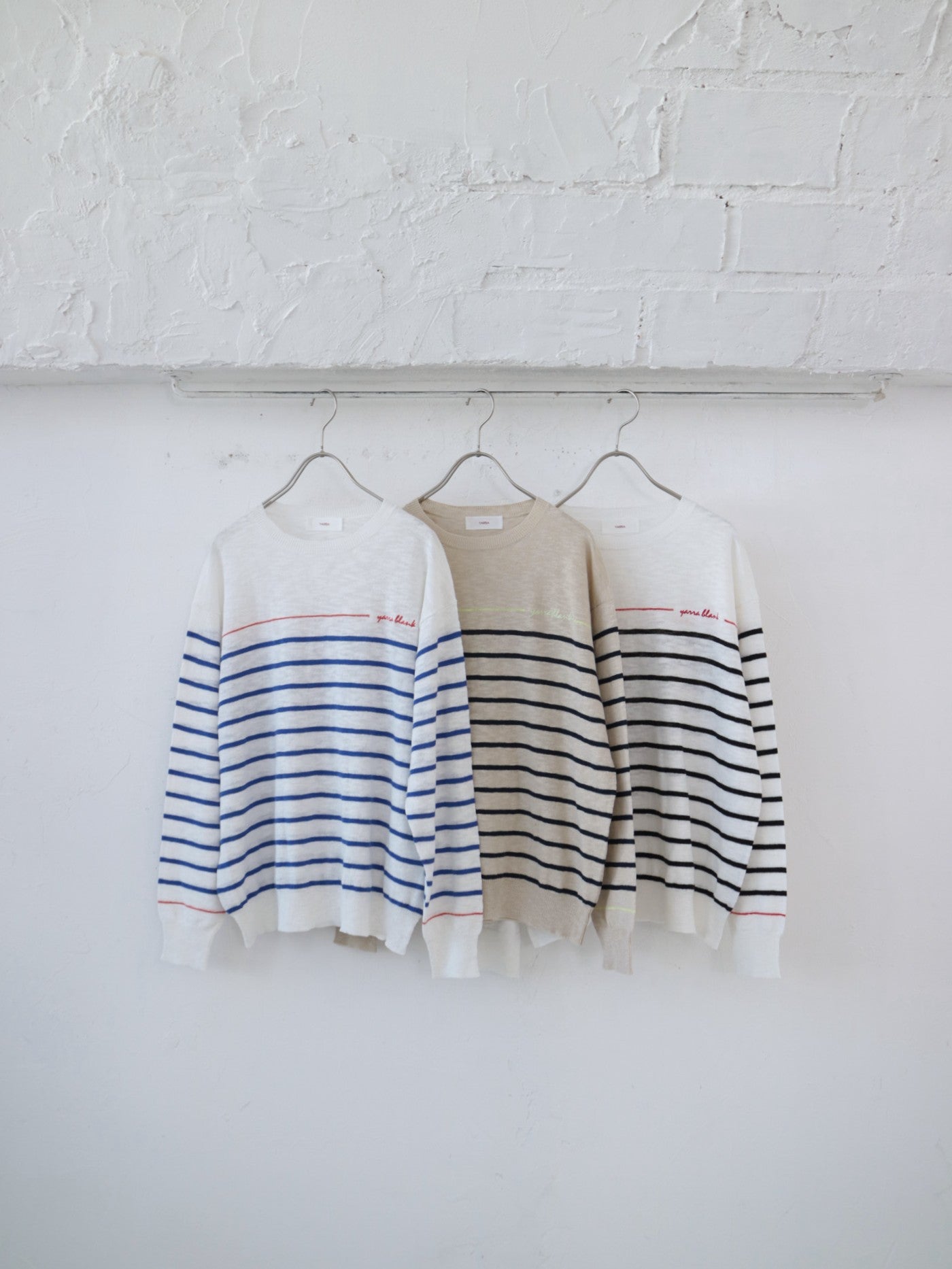 YARRA 刺繍ボーダーニットプルオーバー YR-1612-207