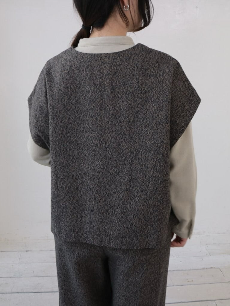 YARRA 三つ杢ツイルワイドベスト YR-1558-253