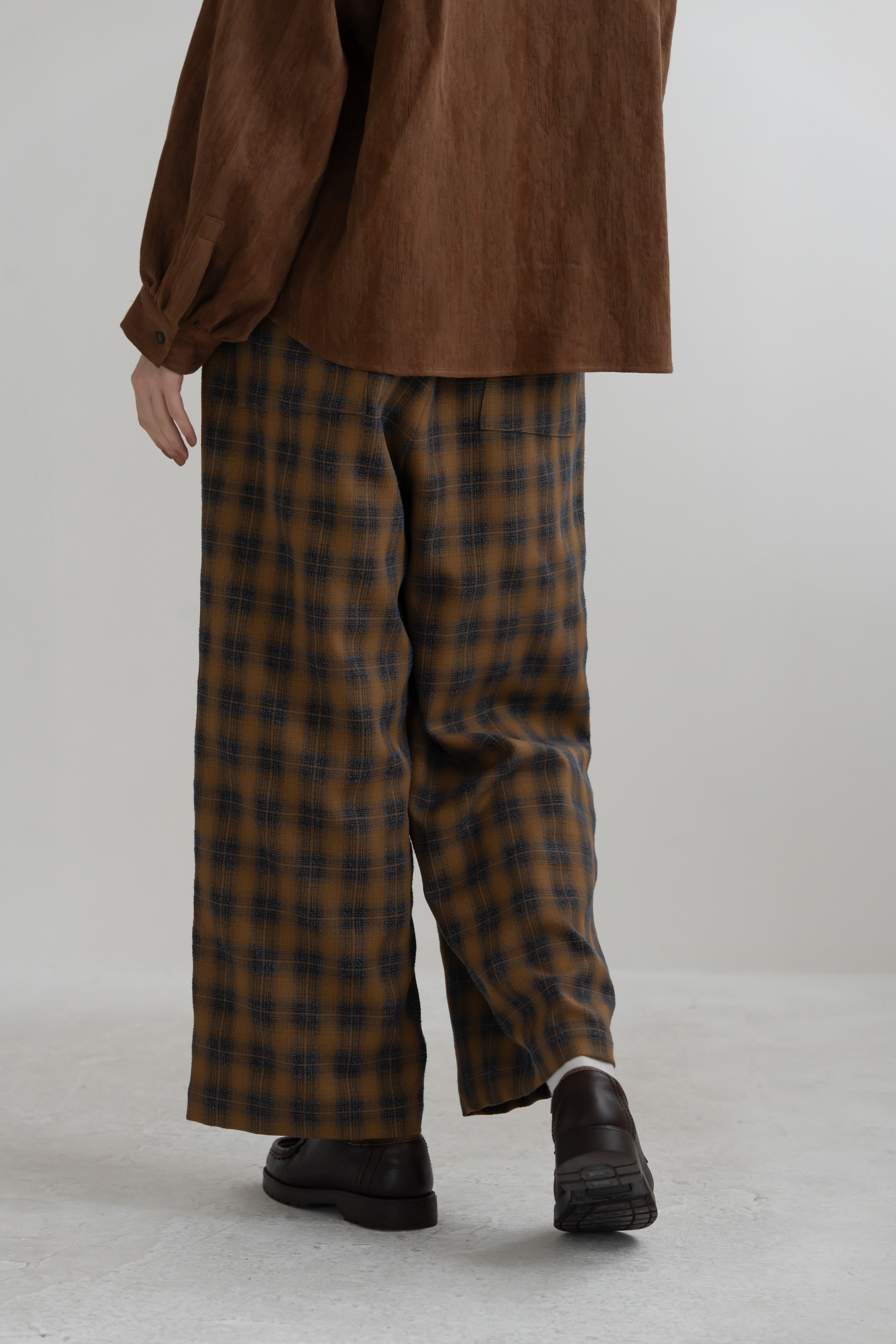 YARRA オンブレチェックワイドパンツ YR-1645-218