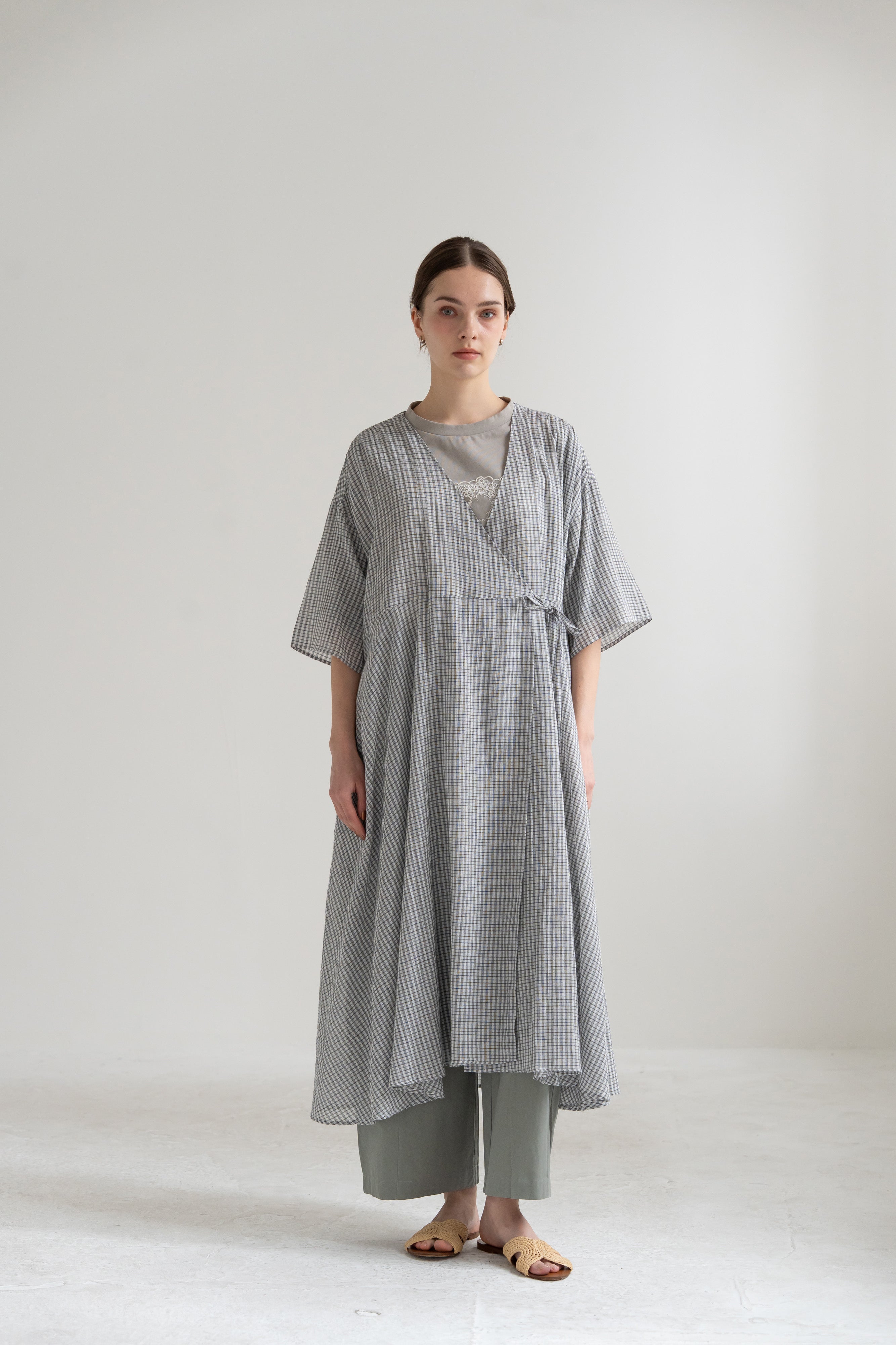 YARRA シングルガーゼカシュクールワンピース YR-1644-203