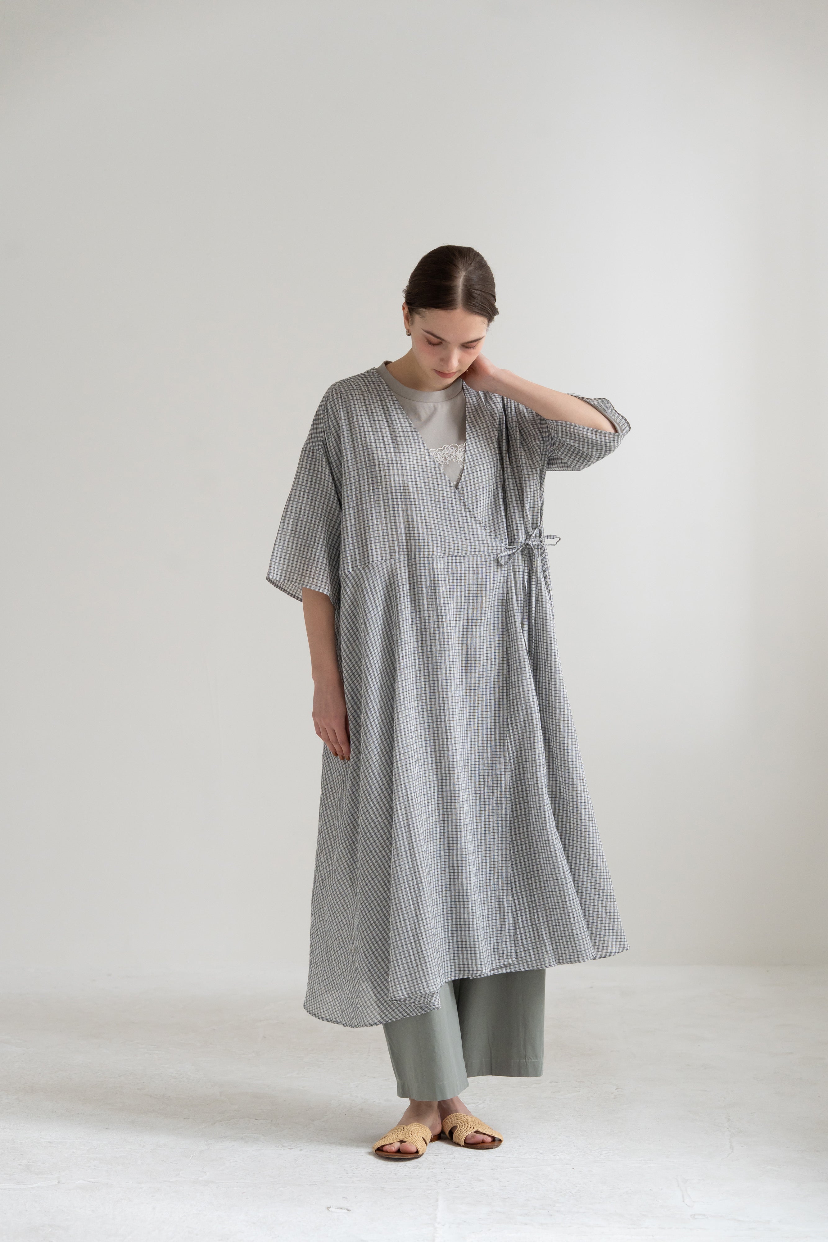 YARRA シングルガーゼカシュクールワンピース YR-1644-203