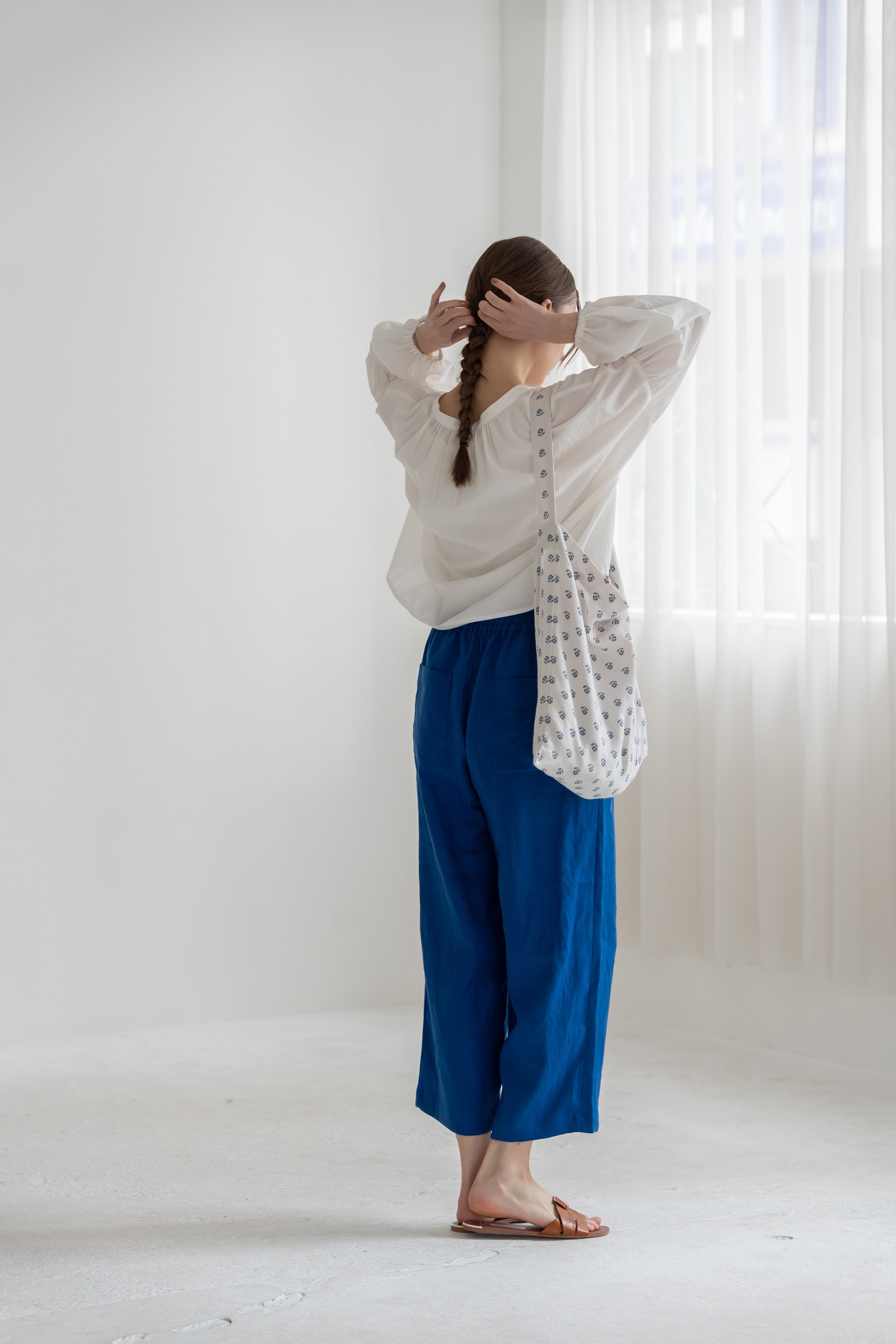 YARRA リネン8分丈パンツ YR-1633-315