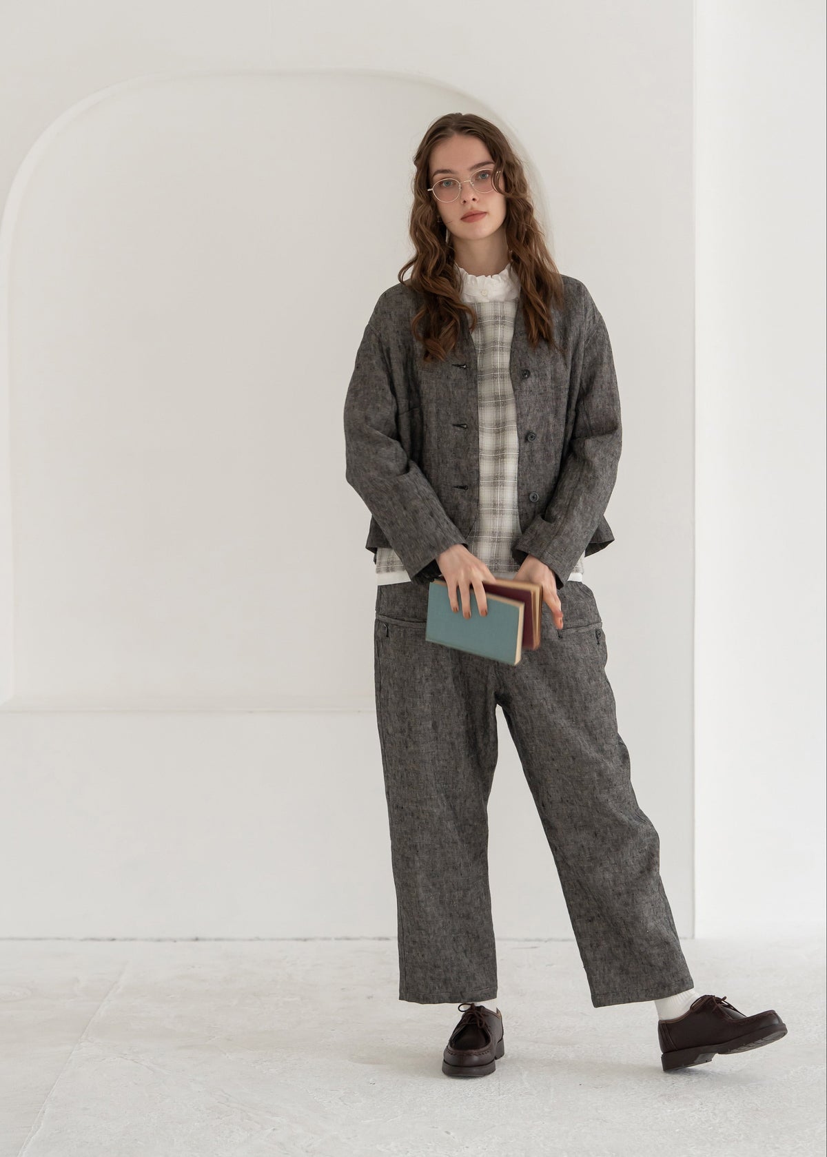 YARRA リネンフリルカラー2WAYブラウス YR-1643-225