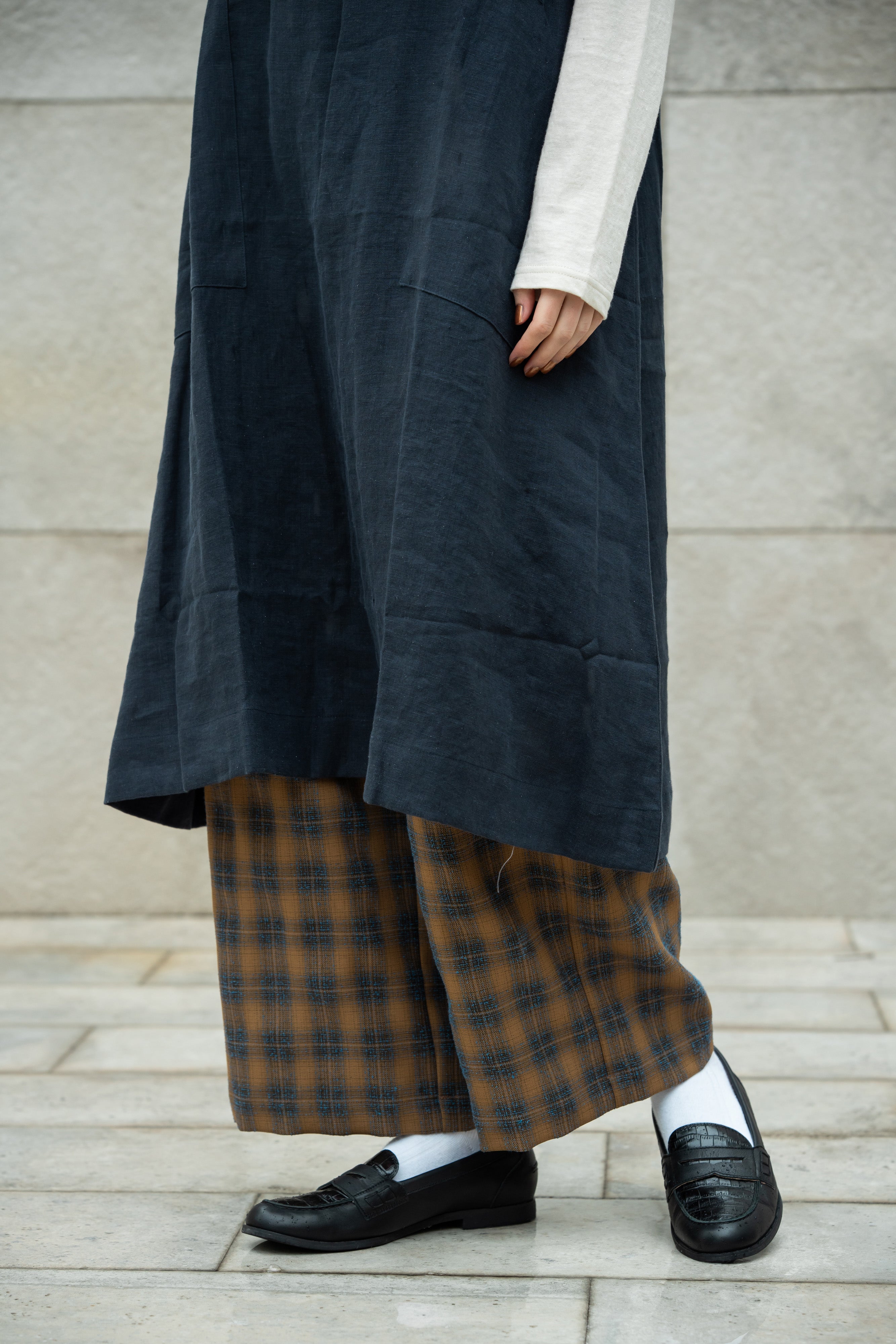 YARRA オンブレチェックワイドパンツ YR-1645-218