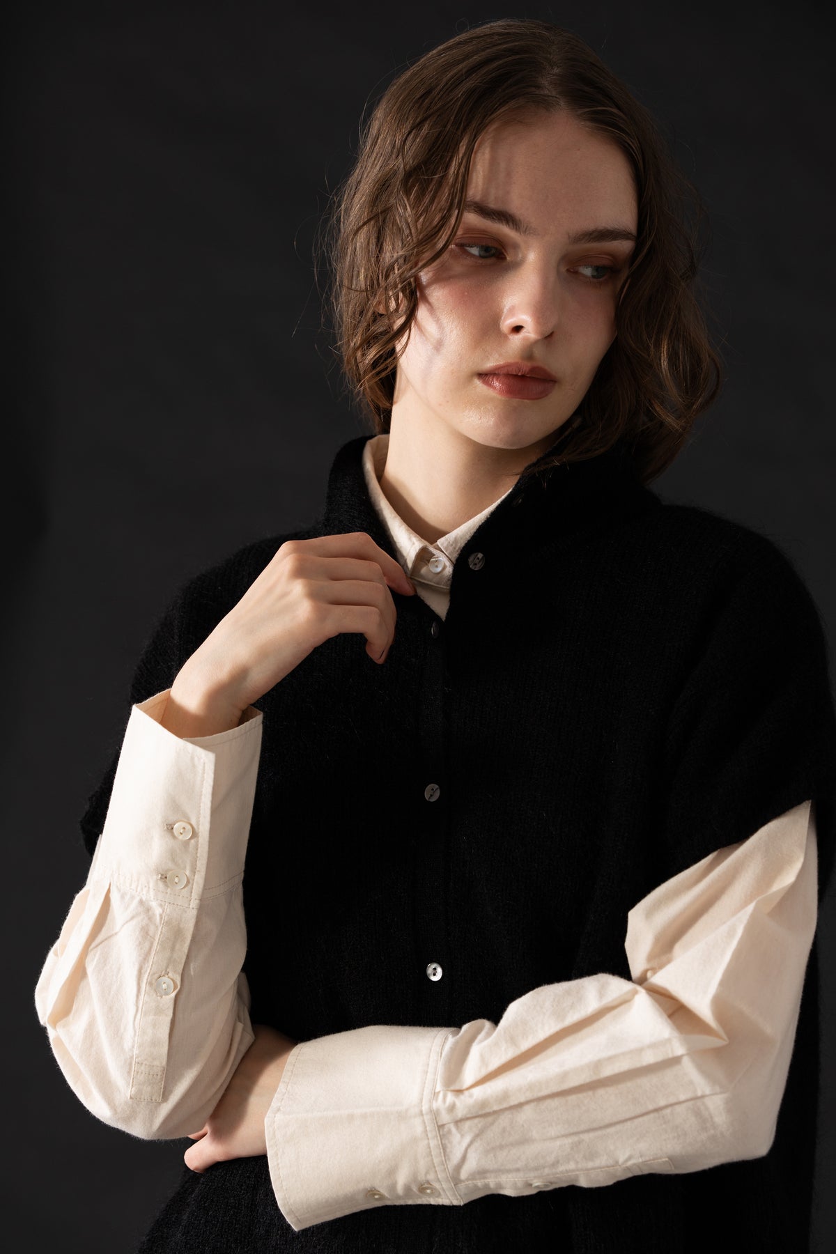 YARRA モヘアブレンド2WAYベスト YR-1648-231