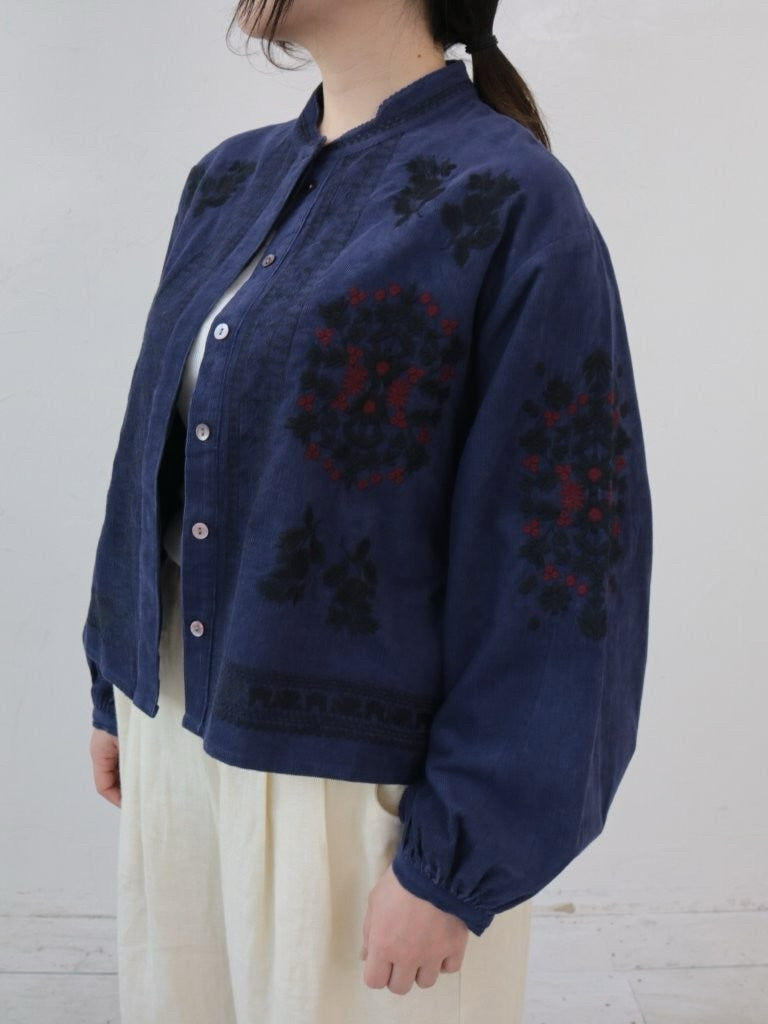 YARRA INDIA刺繍コーデュロイブラウス YR-1553-268