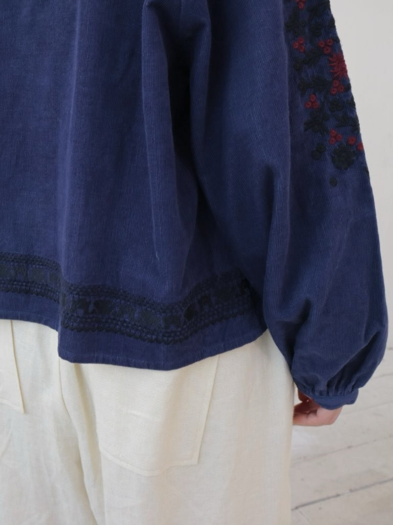 YARRA INDIA刺繍コーデュロイブラウス YR-1553-268